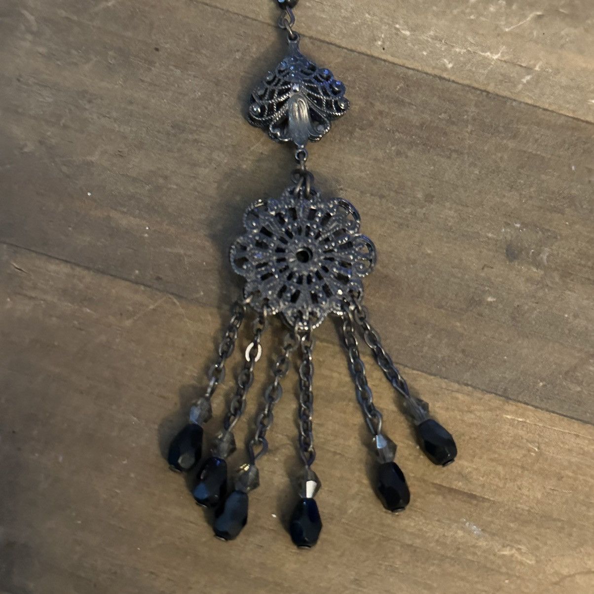 Miriam Haskell Miriam Haskell crystal flower tassel necklace Size ONE SIZE - 7 Thumbnail