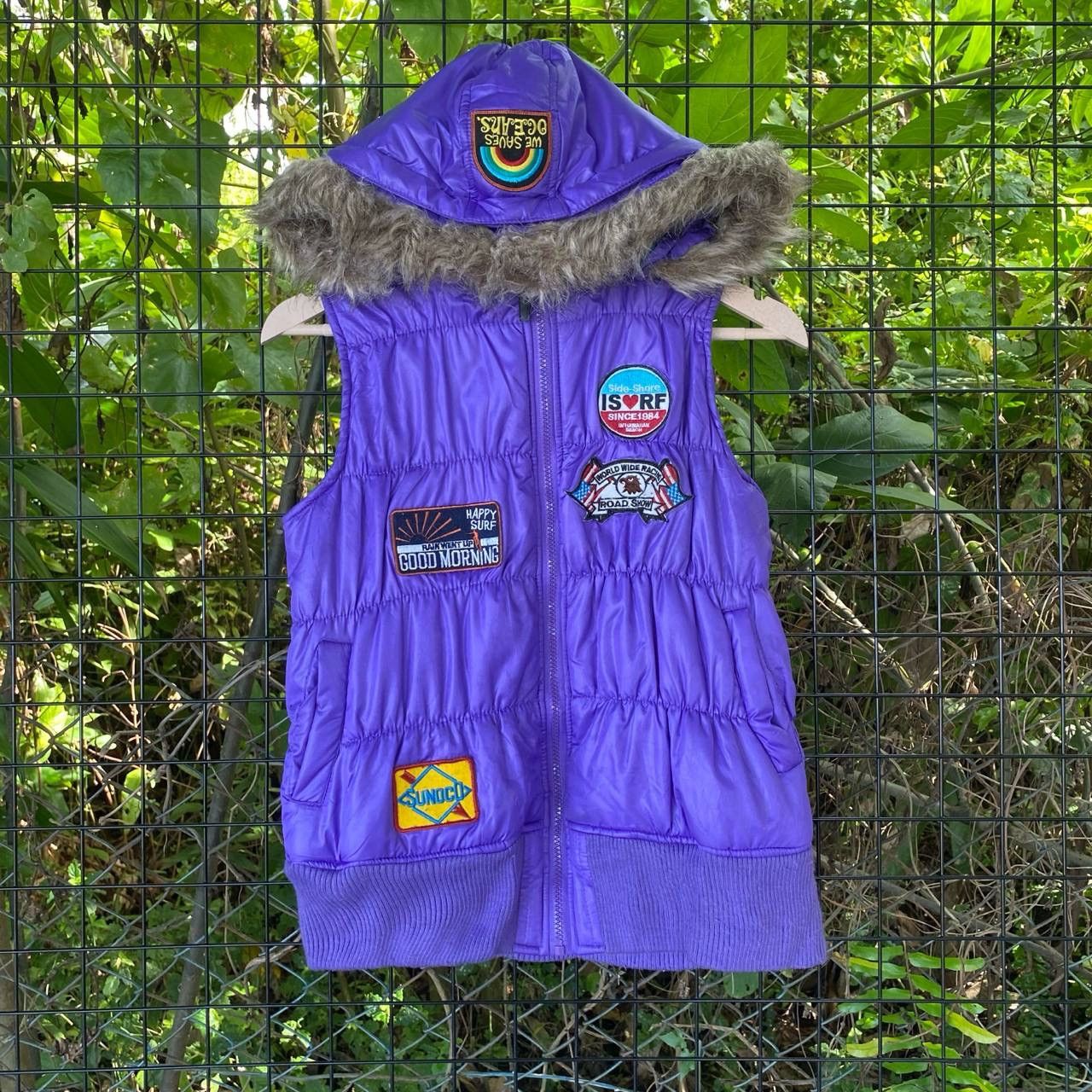 Japanese Brand VintageRote Rose Surf Patchwork Down Puffer Hoodies Zipper Size US XS / EU 42 / 0 - 1 Thumbnail