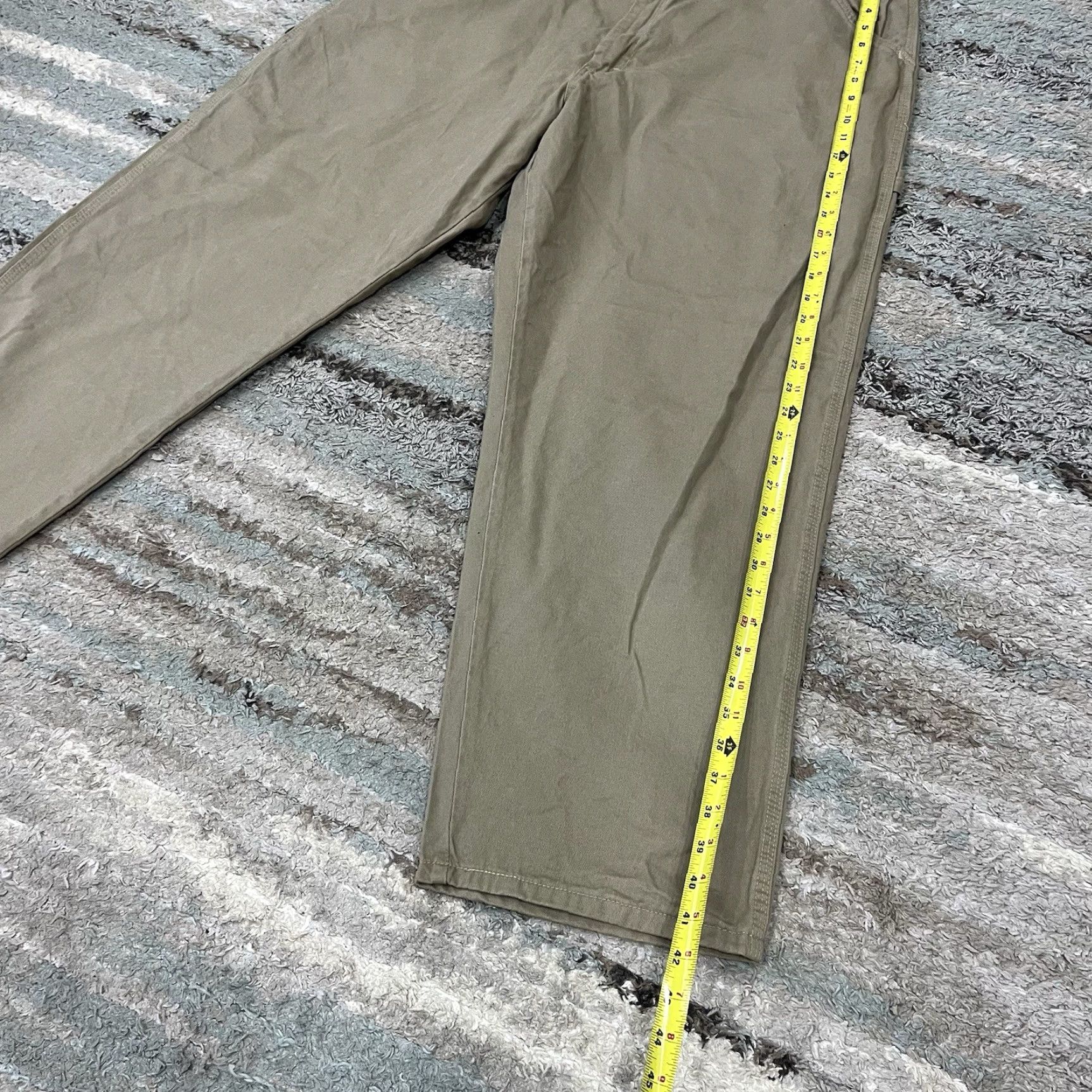 Wrangler Wrangler Pants Mens 42x30 Khaki Carpenter Workwear NWT Straight Leg Flat Front Cotton Twill Regular 30 Inseam USA "New" Size US 42 / EU 58 - 3 Thumbnail