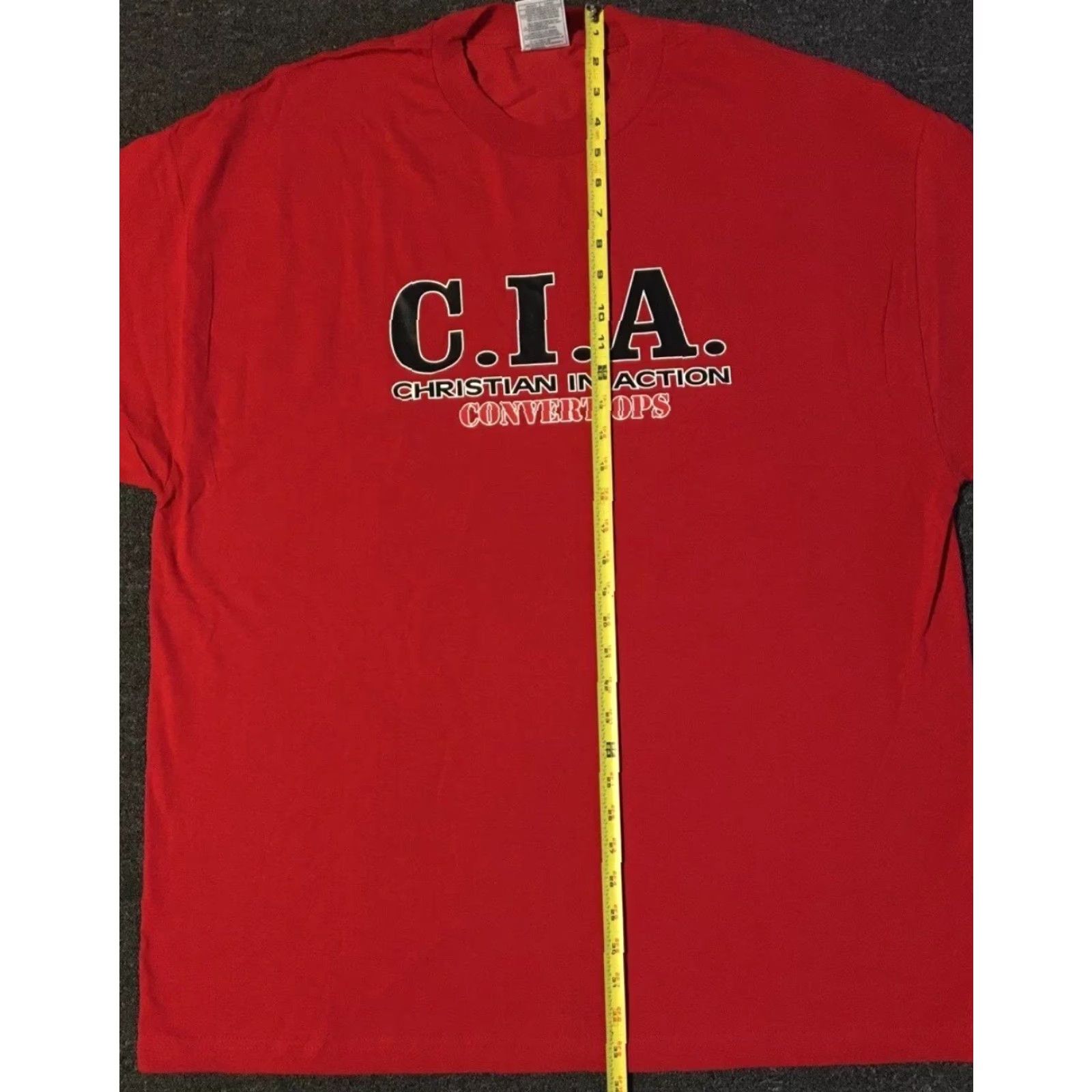 Vintage VINTAGE CIA Christian In Action Shirt XXL Red Men T-Shirt Funny Saying Grunge 90s Y2K Size US XXL / EU 58 / 5 - 7 Thumbnail