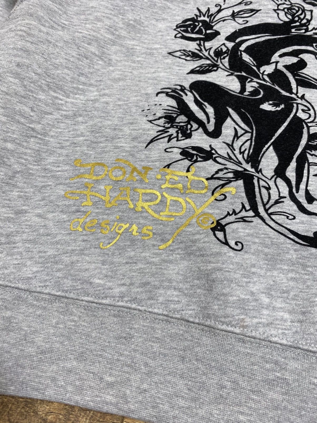 Ed Hardy Ed Hardy Y2K Grey Cropped Tattoo Graphic Zip-Up Hoodie S Size S / US 4 / IT 40 - 6 Thumbnail