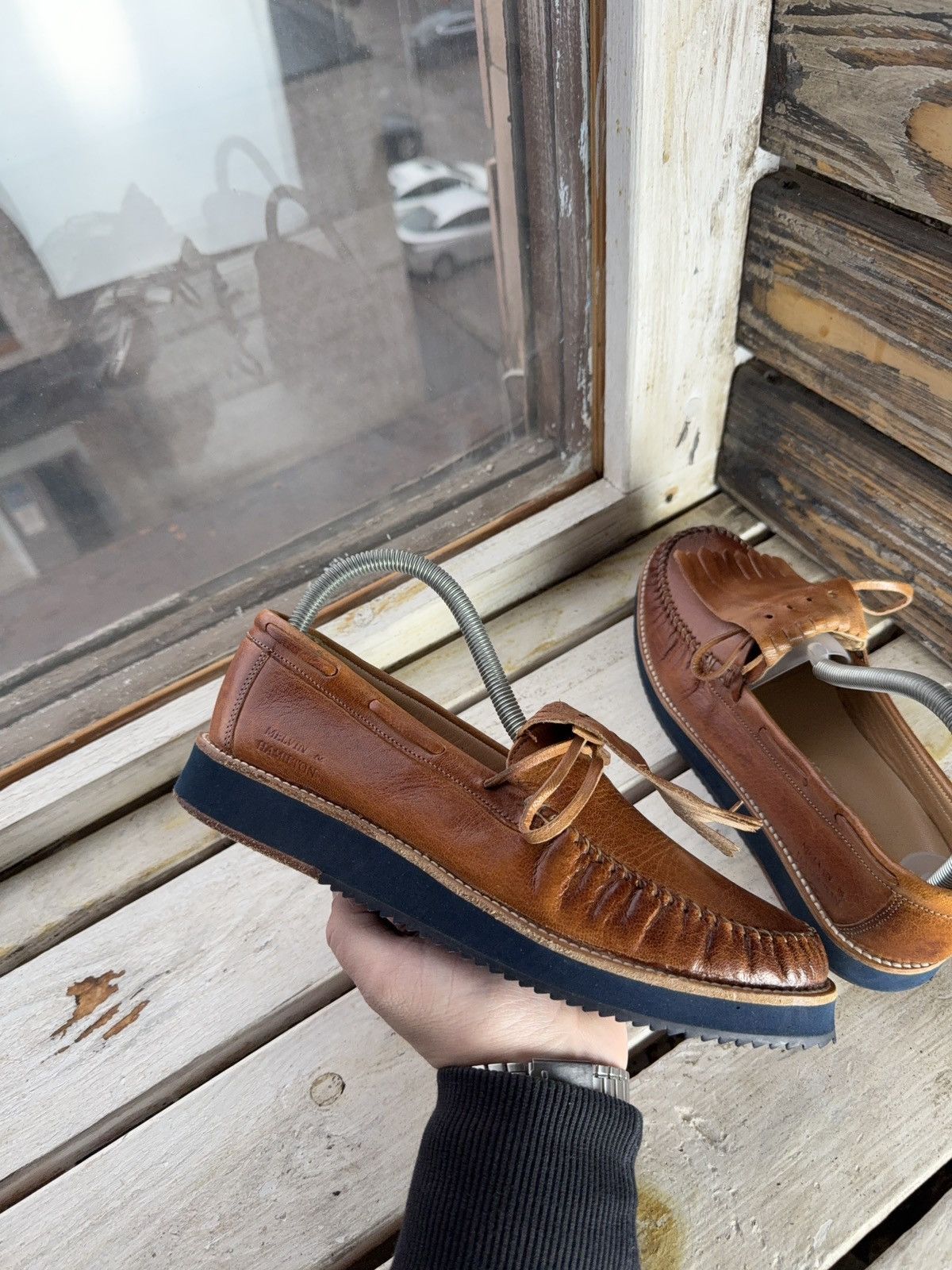 Melvin & Hamilton Luxury Melvin & Hamilton Leather Moccasin Loafers Tan Cognac Size US 7 / EU 40 - 4 Thumbnail