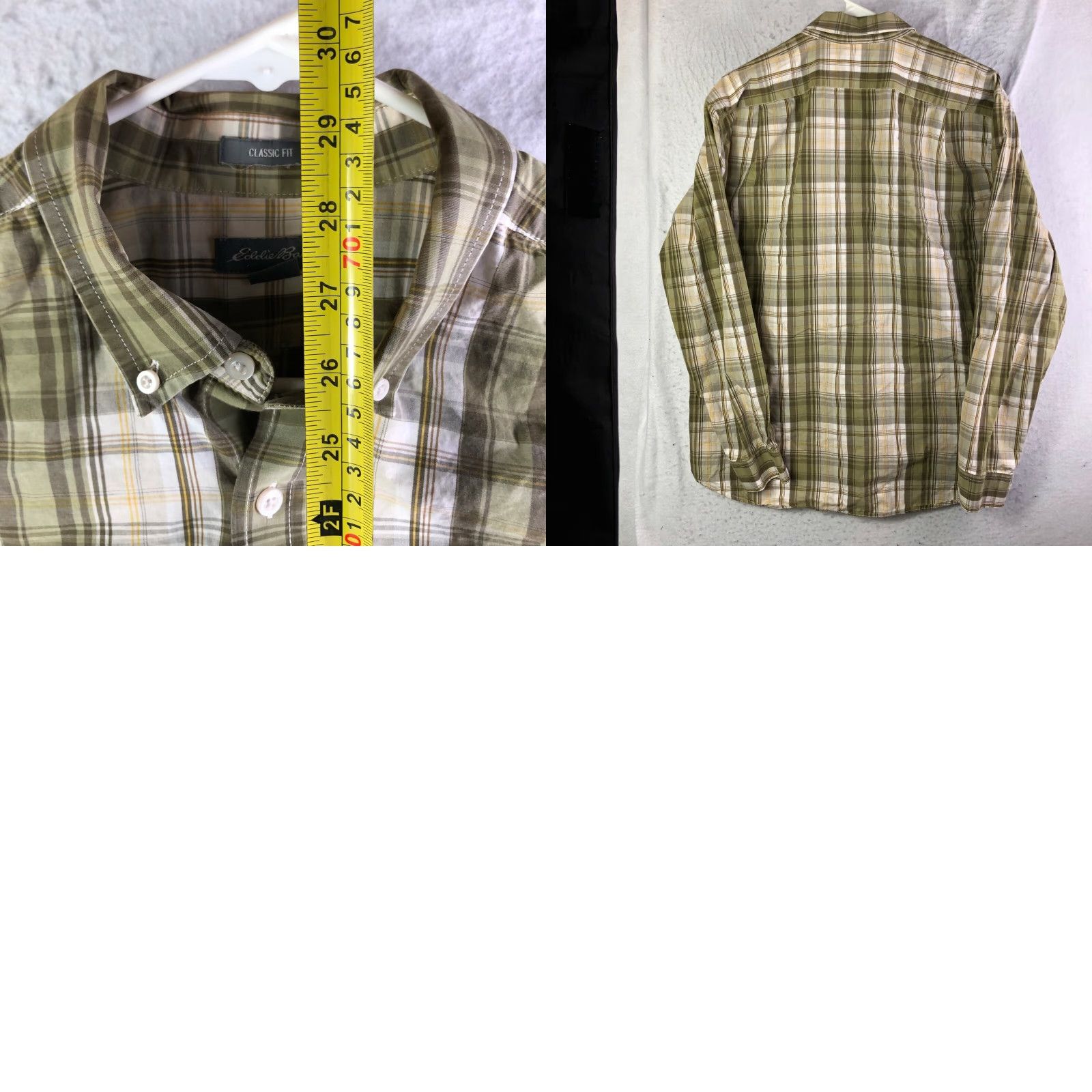 Eddie Bauer Eddie Bauer Classic Fit Mens Large Green Plaid Long Sleeve Button Down Collar Shirt Size US L / EU 52-54 / 3 - 8 Thumbnail