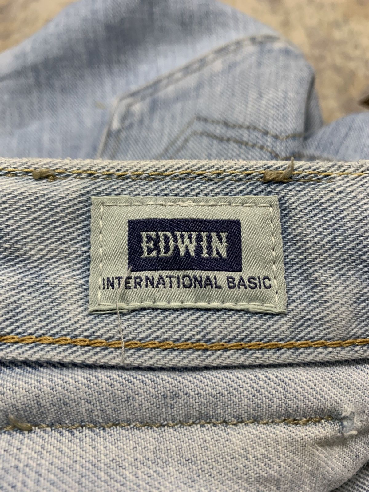 Japanese Brand Edwin Straight Leg Blue Wash Jeans Streetwear W35 Size US 35 - 11 Thumbnail