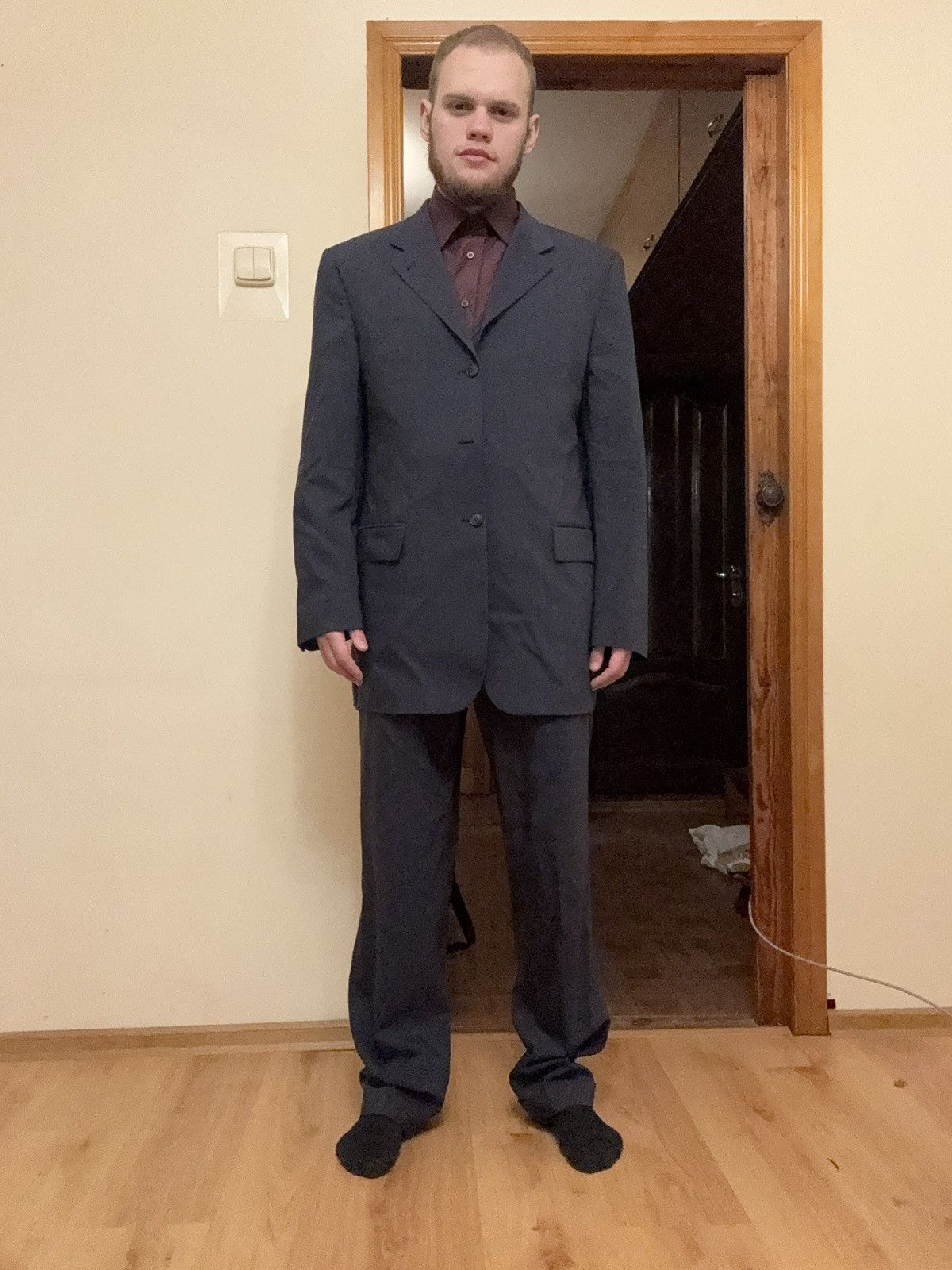 Yves Saint Laurent Vintage Yves Saint Laurent Costume Blue YSL Blazer Jacket Size 50R - 22 Thumbnail