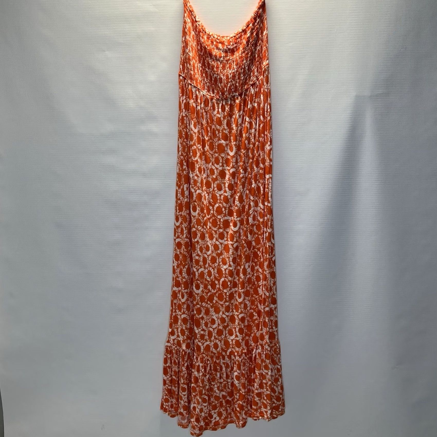 Michael Kors Michael Kors Dress Women’s M Orange White Strapless Maxi Ruffle Hem Summer Beach Multicolor Geometric Logo Casual Beachwear Mens? Size M / US 6-8 / IT 42-44 - 5 Thumbnail
