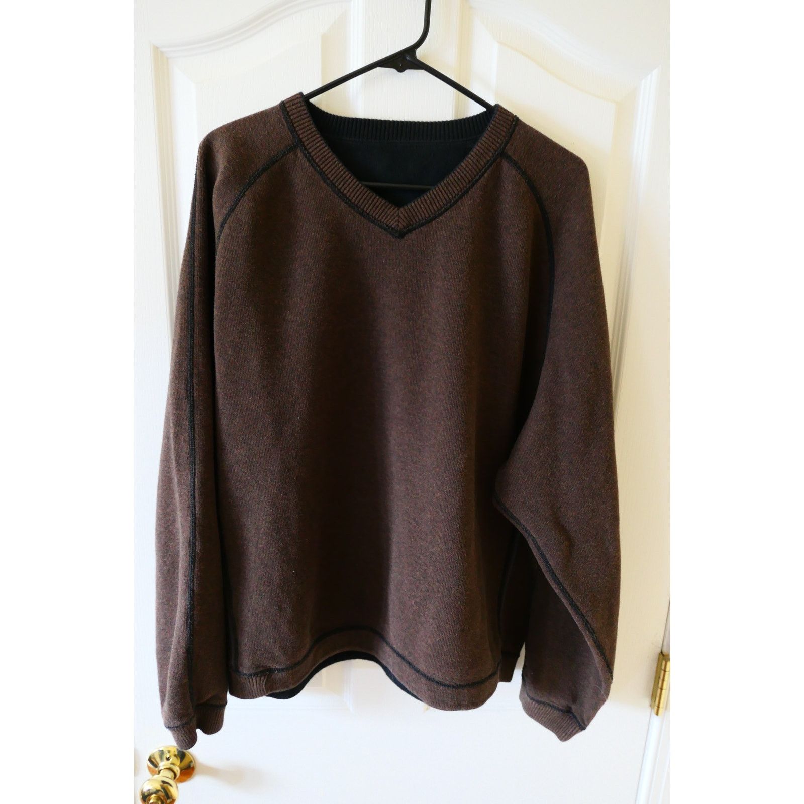 Tommy Bahama Tommy Bahama Black Brown Reversable V-Neck Sweater XL Size US XL / EU 56 / 4 - 1 Thumbnail