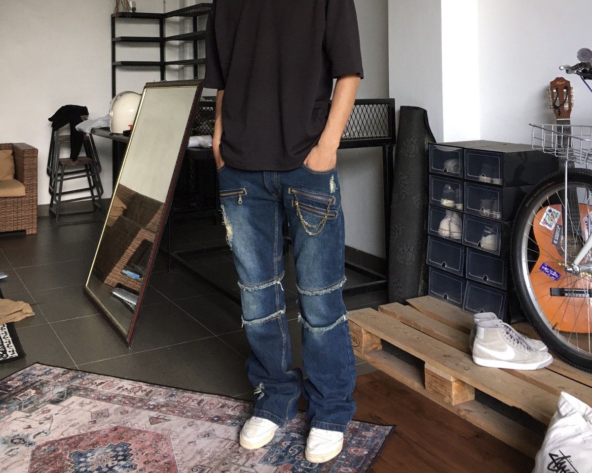 If Six Was Nine × Japanese Brand × Le Grande Bleu (L.G.B.) Roi Franc Flared Denim Pants Size US 34 / EU 50 - 3 Thumbnail