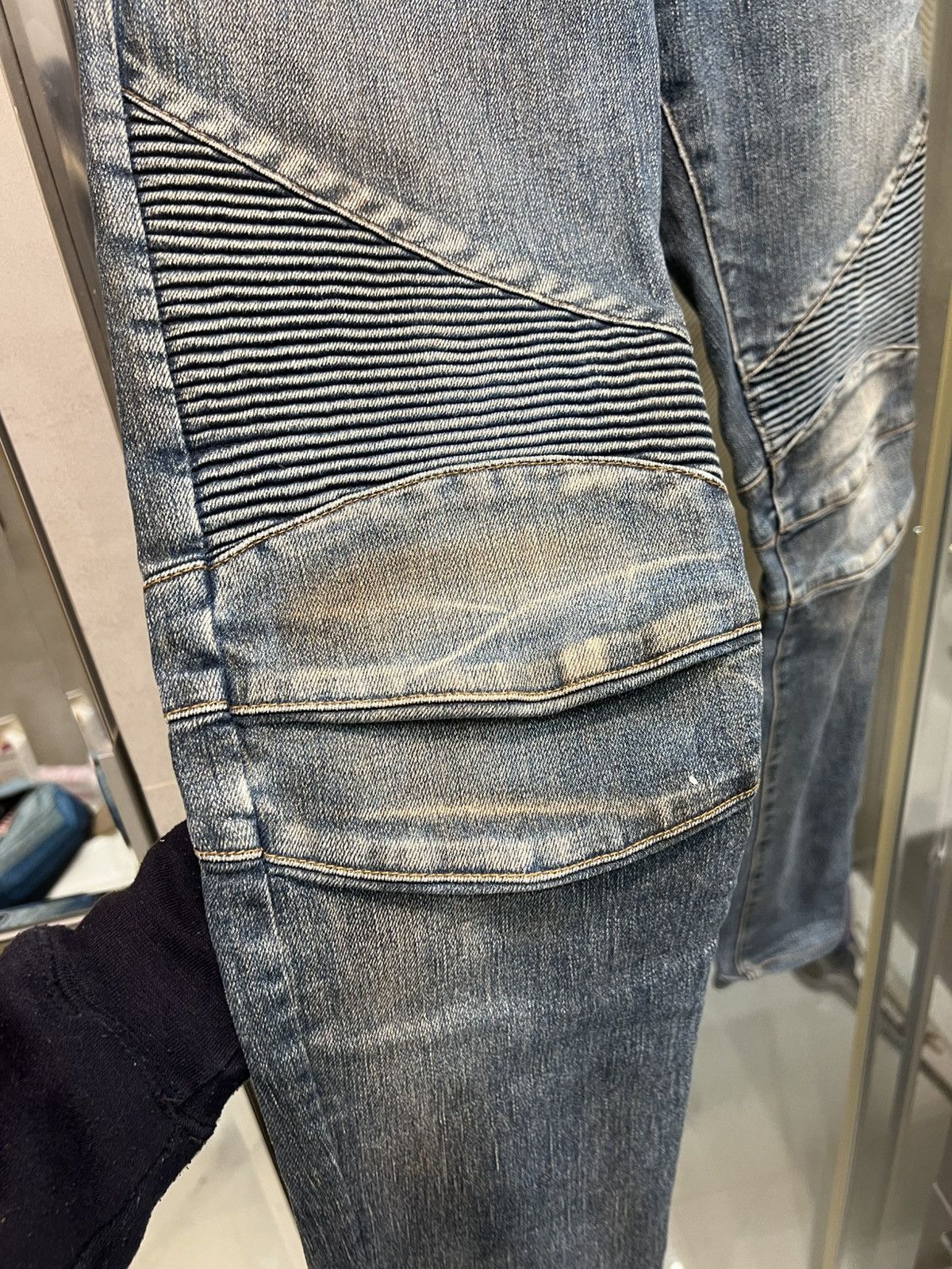 Balmain Aw14 biker japanese denim Size US 31 - 3 Thumbnail