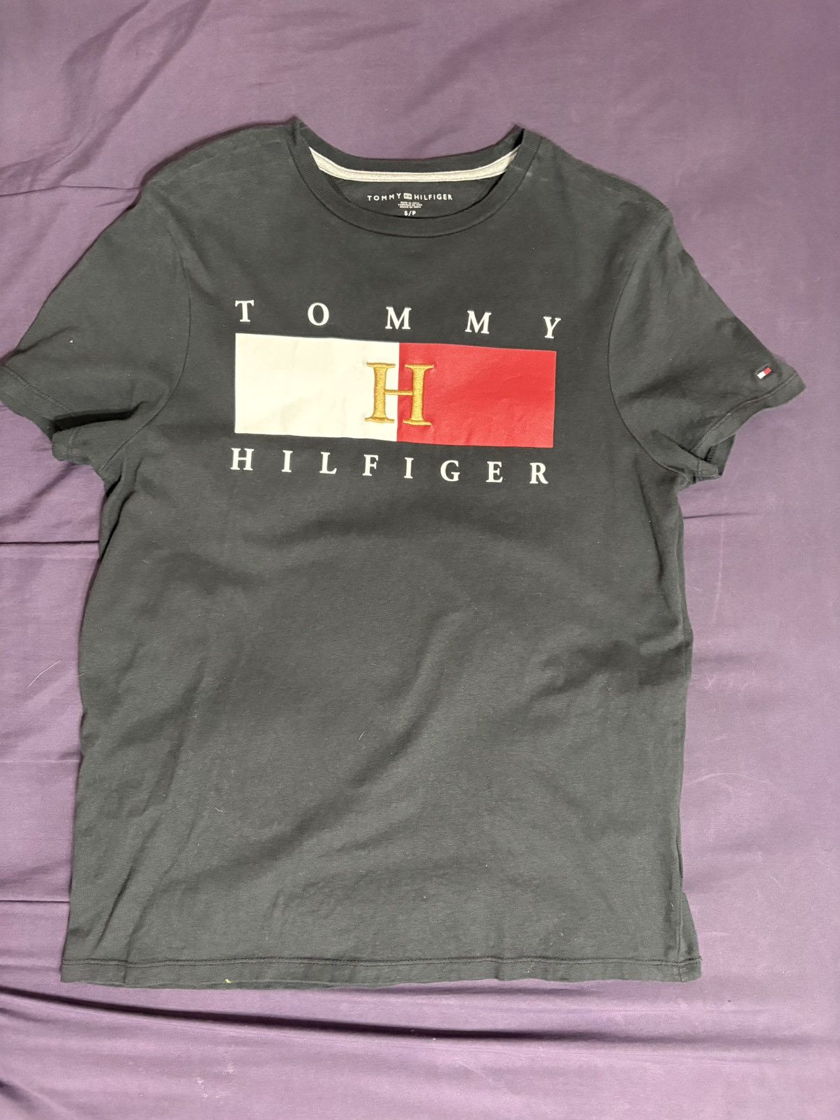 Tommy Hilfiger Black Tommy Hilfiger big logo embroidered H Size US S / EU 44-46 / 1 - 1 Thumbnail