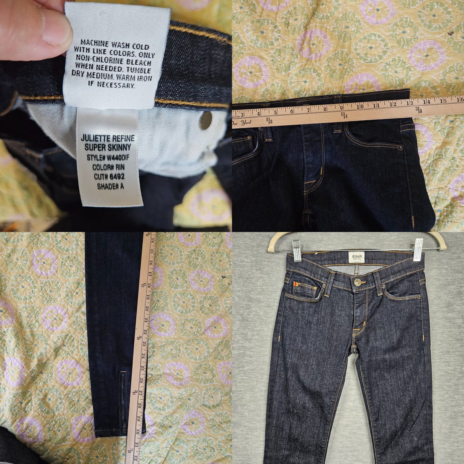 Hudson HUDSON Jeans Skinny Dark blue mid rise Size 24 Women's Regular Denim Cotton/spandex Jeans Boys? Size 42" / US 20 - 8 Thumbnail