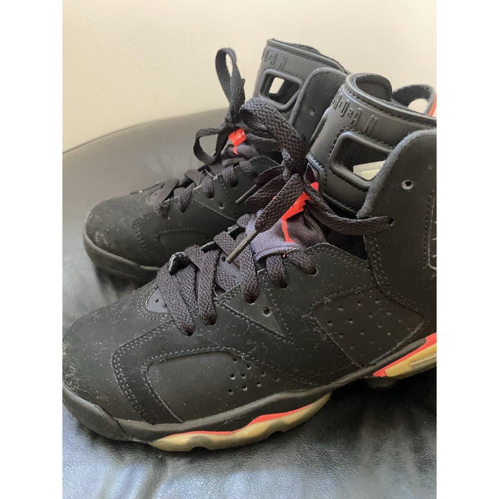 Nike Nike Jordan 6 Retro Infrared Black Red 2014 GS Youth Size 6Y Size US 6 / EU 39 - 2 Thumbnail