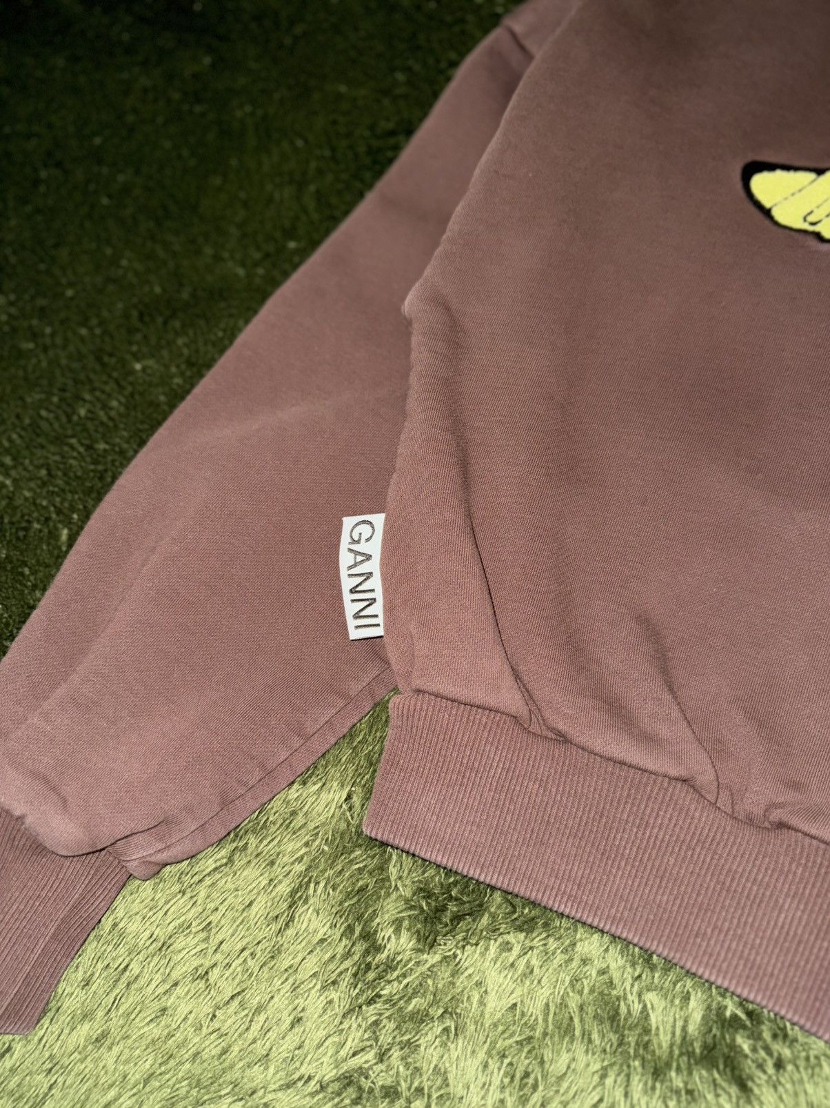 Ganni [XS] GANNI Artwork Logo Cropped Sweatshirt Brown Size XS / US 0-2 / IT 36-38 - 4 Thumbnail