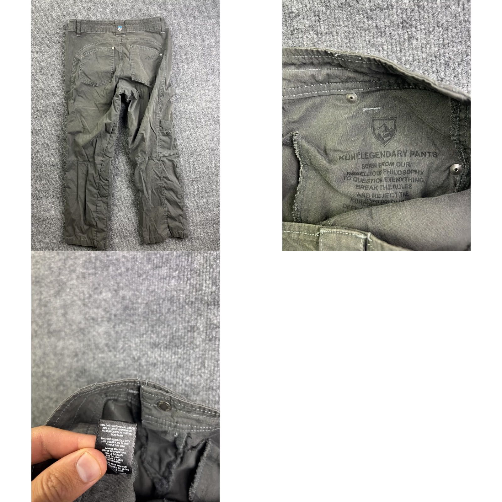 Vintage Kuhl Legendary Cargo Pants Womens 8 Short Gray Stretch Hiking Travel Outdoor Pants Womens 8 Short Gray Cargo Size 30" / US 8 / IT 44 - 8 Thumbnail