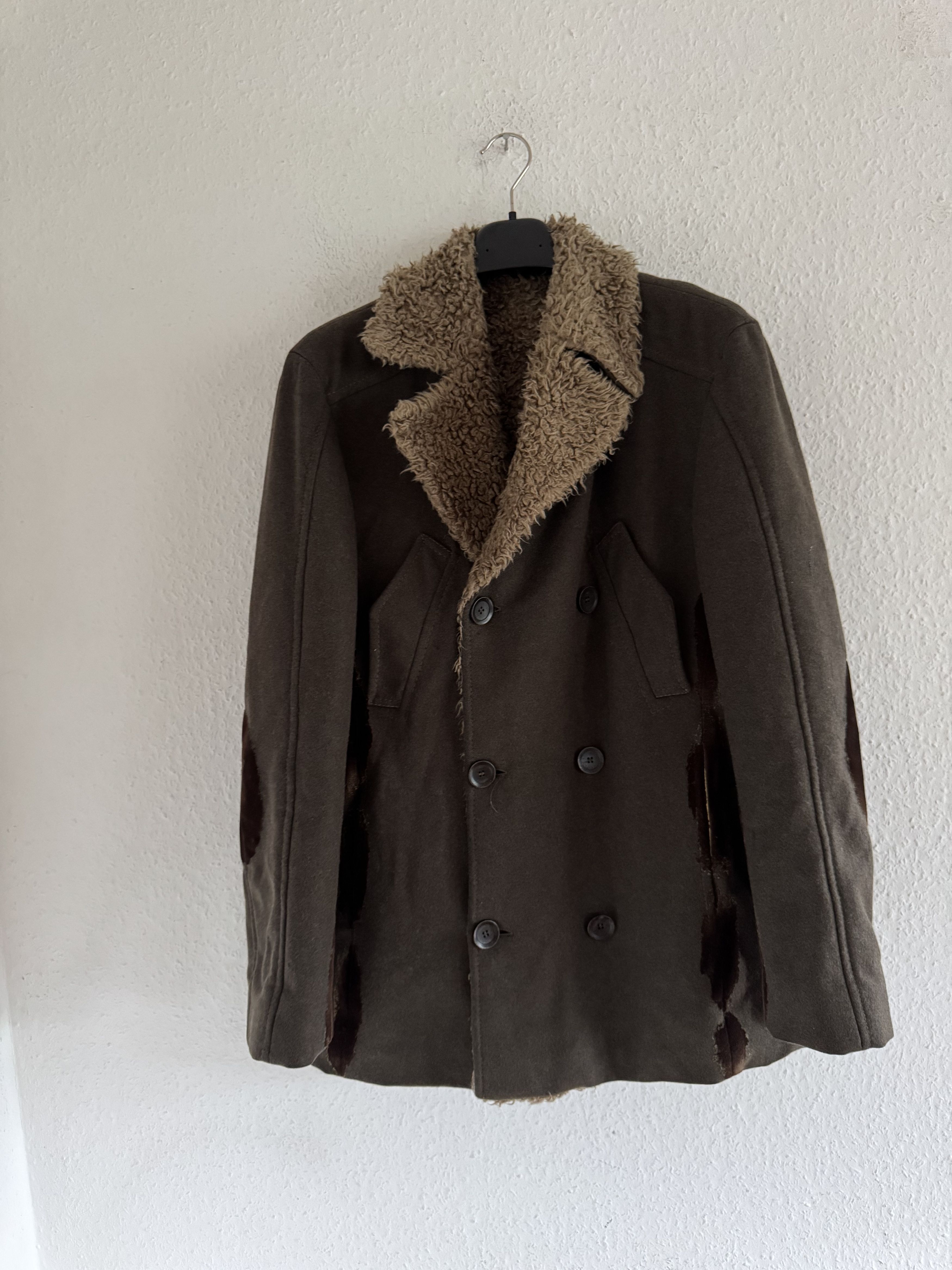 Just Cavalli Decorated Faux Fur Patch Wool Coat Size US XL / EU 56 / 4 - 4 Thumbnail