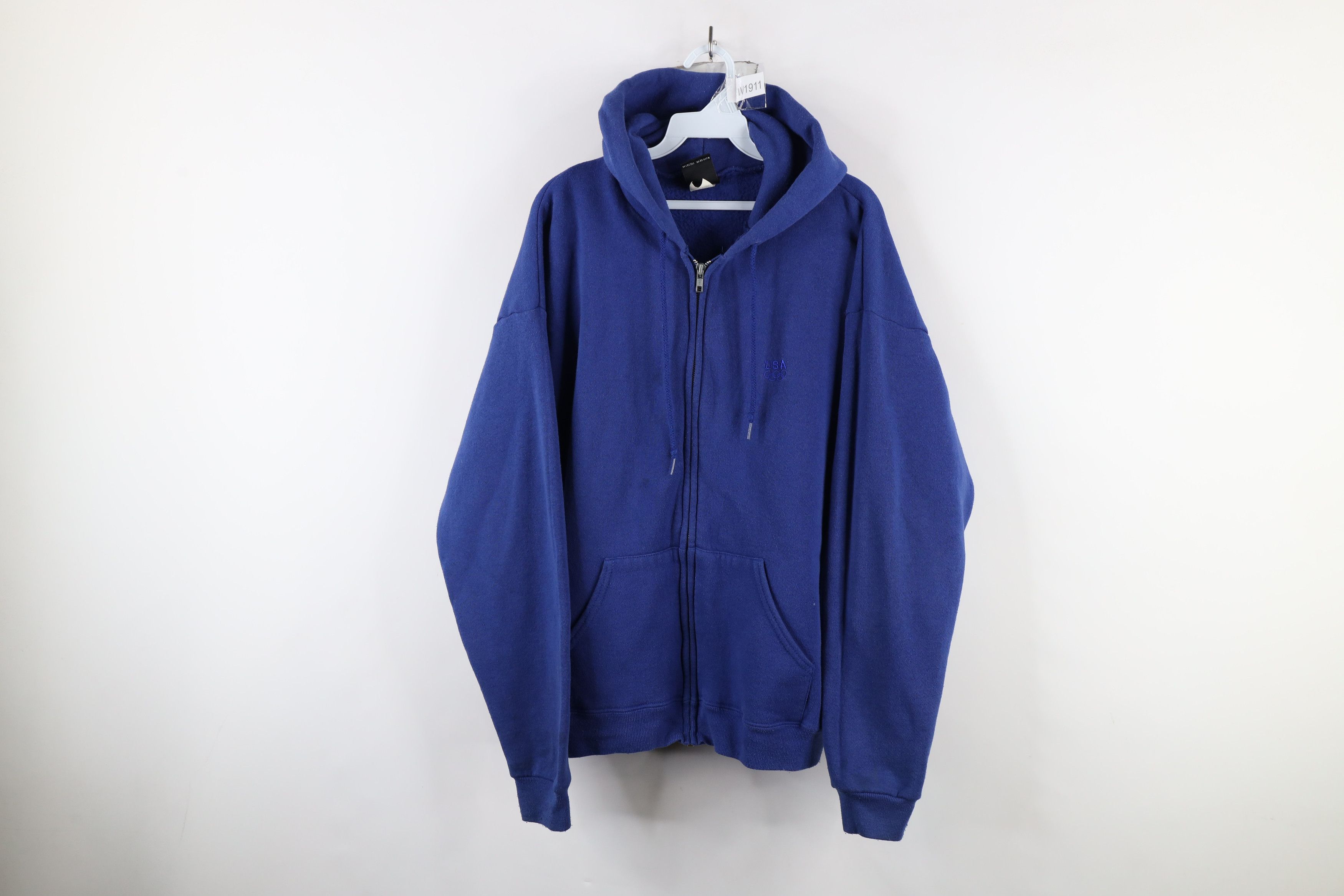 Vintage Vintage 90s USA Olympics Heavyweight Full Zip Hoodie USA Size US L / EU 52-54 / 3 - 1 Thumbnail