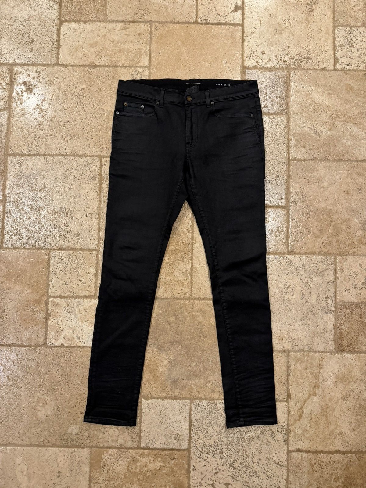 Saint Laurent Paris Saint Laurent Paris D02 2021 Black Wax Denim Jeans Size US 34 / EU 50 - 1 Thumbnail