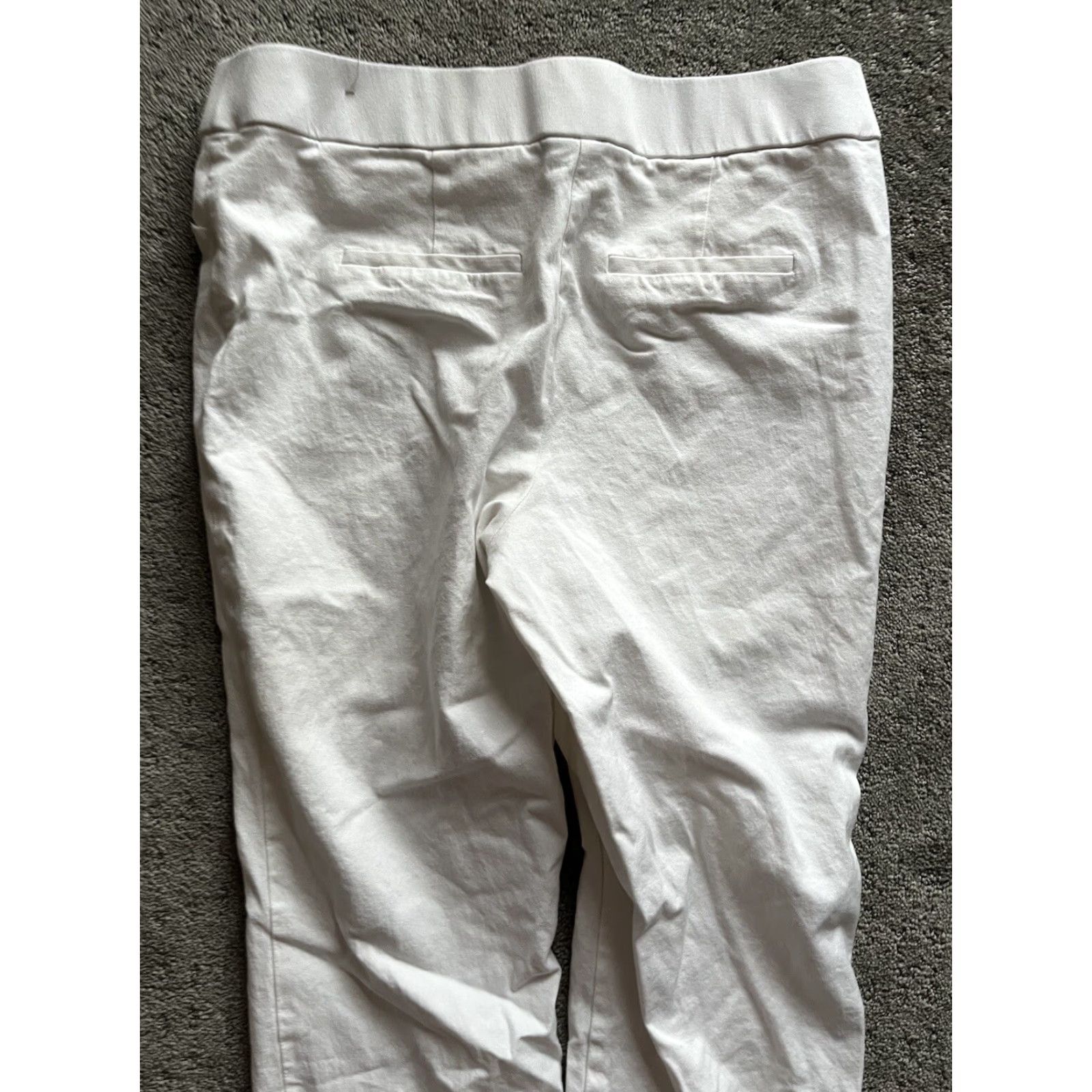 Vintage Chico's Pants White Knit High Rise Ankle Straight Leg 0 Regular Women Stretch Machine Washable Size 25" / US 0 / IT 36 - 4 Thumbnail