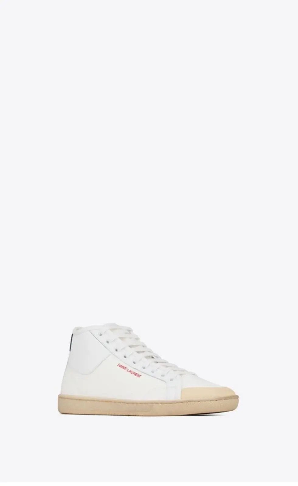 Saint Laurent Paris o1b1hav111224 Court Classic SL/39 Mid Top Sneakers in White Size US 12 / IT 42 - 2 Thumbnail