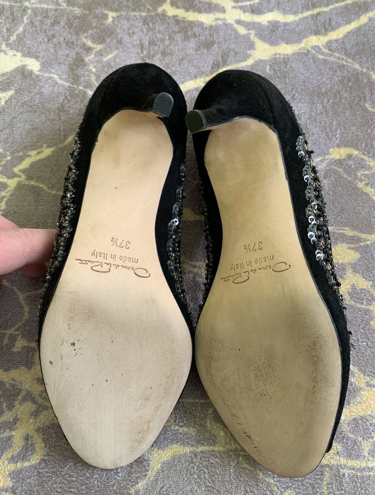 Oscar De La Renta Oscar de la Renta Suede Heels with Embellishments Women's Size US 7.5 / IT 37.5 - 6 Thumbnail