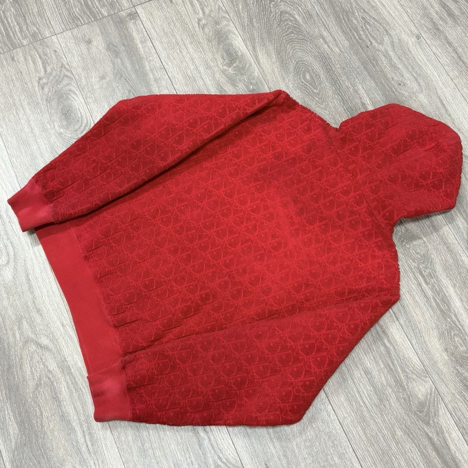 Dior Size Medium - Dior Terry Cotton Towel Hoodie ' Red ' Size US M / EU 48-50 / 2 - 8 Thumbnail