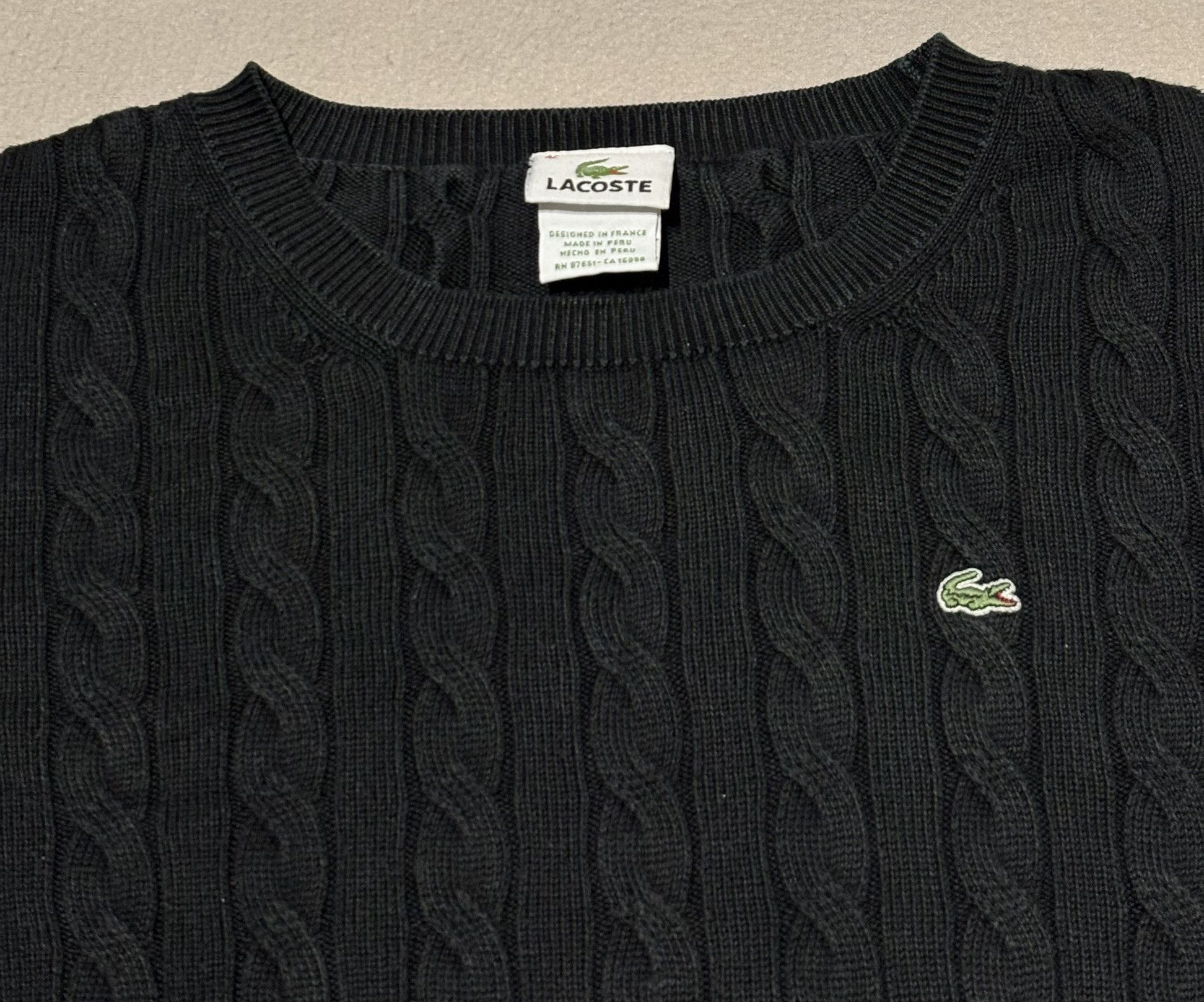 Lacoste Lacoste Cable Sweater Black Size M / US 6-8 / IT 42-44 - 5 Thumbnail