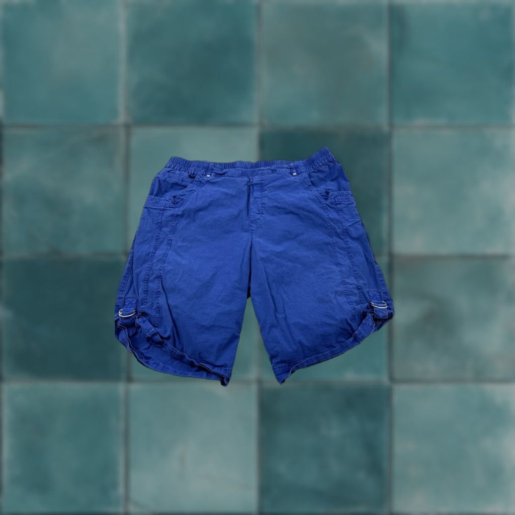 Soft Surroundings Soft Surroundings Shorts Womens XL Blue Cargo Utility Elastic Waist Cotton Size 40" / US 18 - 1 Thumbnail