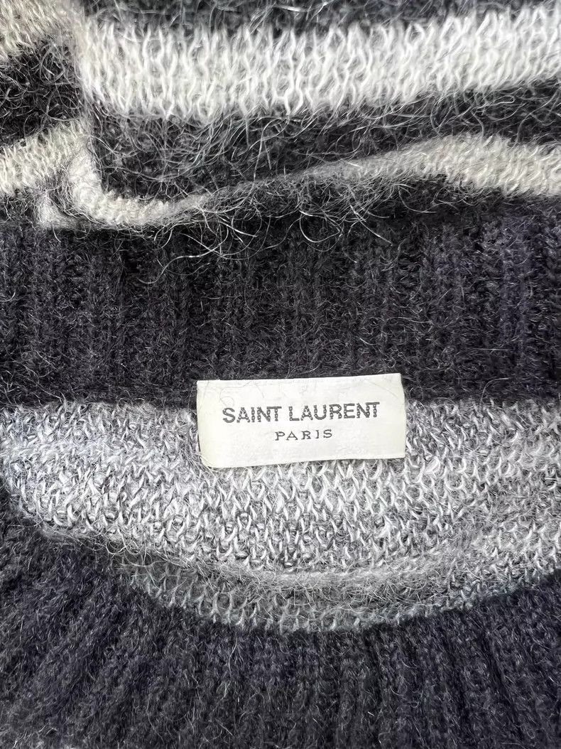 Saint Laurent Paris Saint Laurent 19fw mohair striped sweater 2504-Nextarrow Size US L / EU 52-54 / 3 - 3 Thumbnail