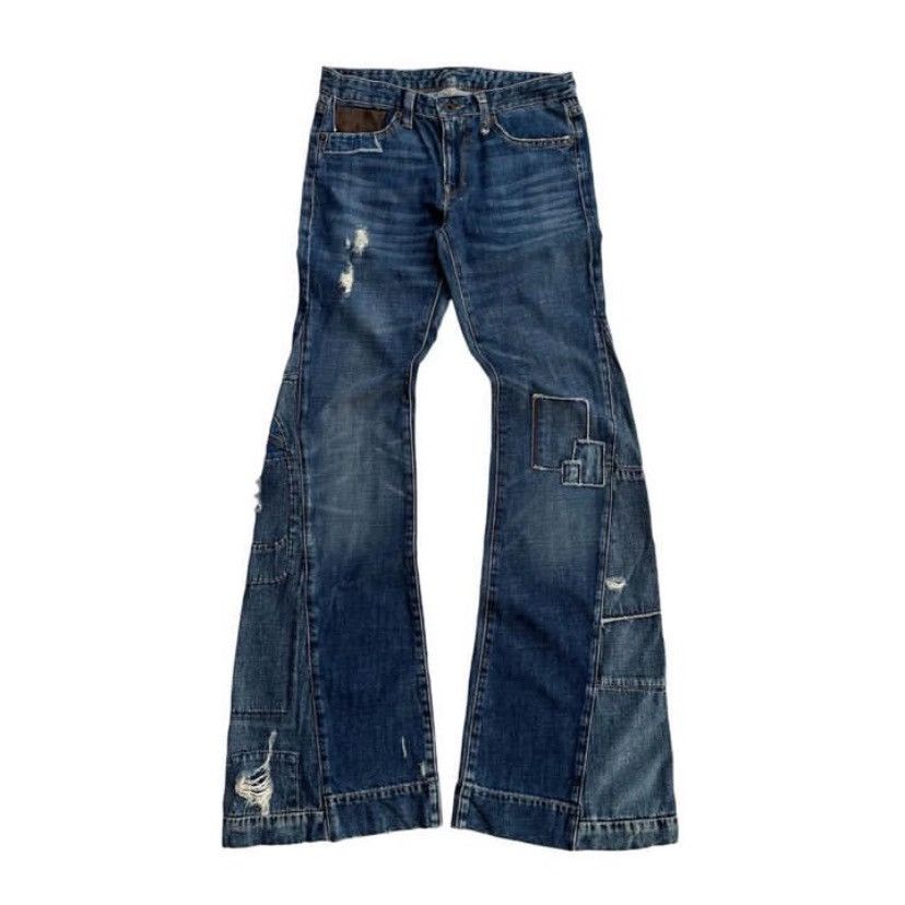 If Six Was Nine × Japanese Brand × Le Grande Bleu (L.G.B.) 💥Rare💥 Flare Ralph Lauren Patch Work Jeans Size US 28 / EU 44 - 2 Thumbnail