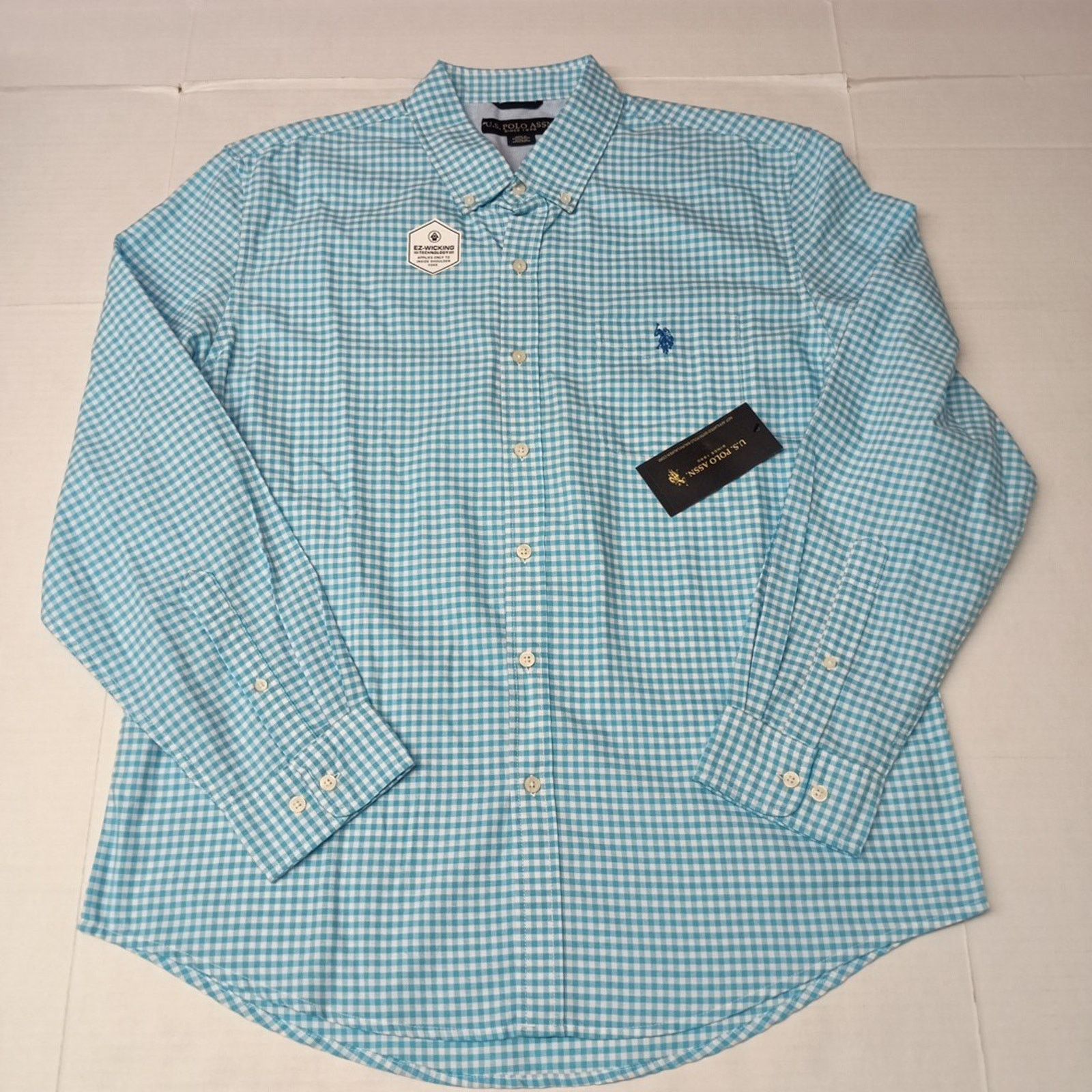 U.S. Polo Assn. U.S. Polo Assn. Woven Shirt Men's XL Blue White Checkered Size US XL / EU 56 / 4 - 1 Thumbnail
