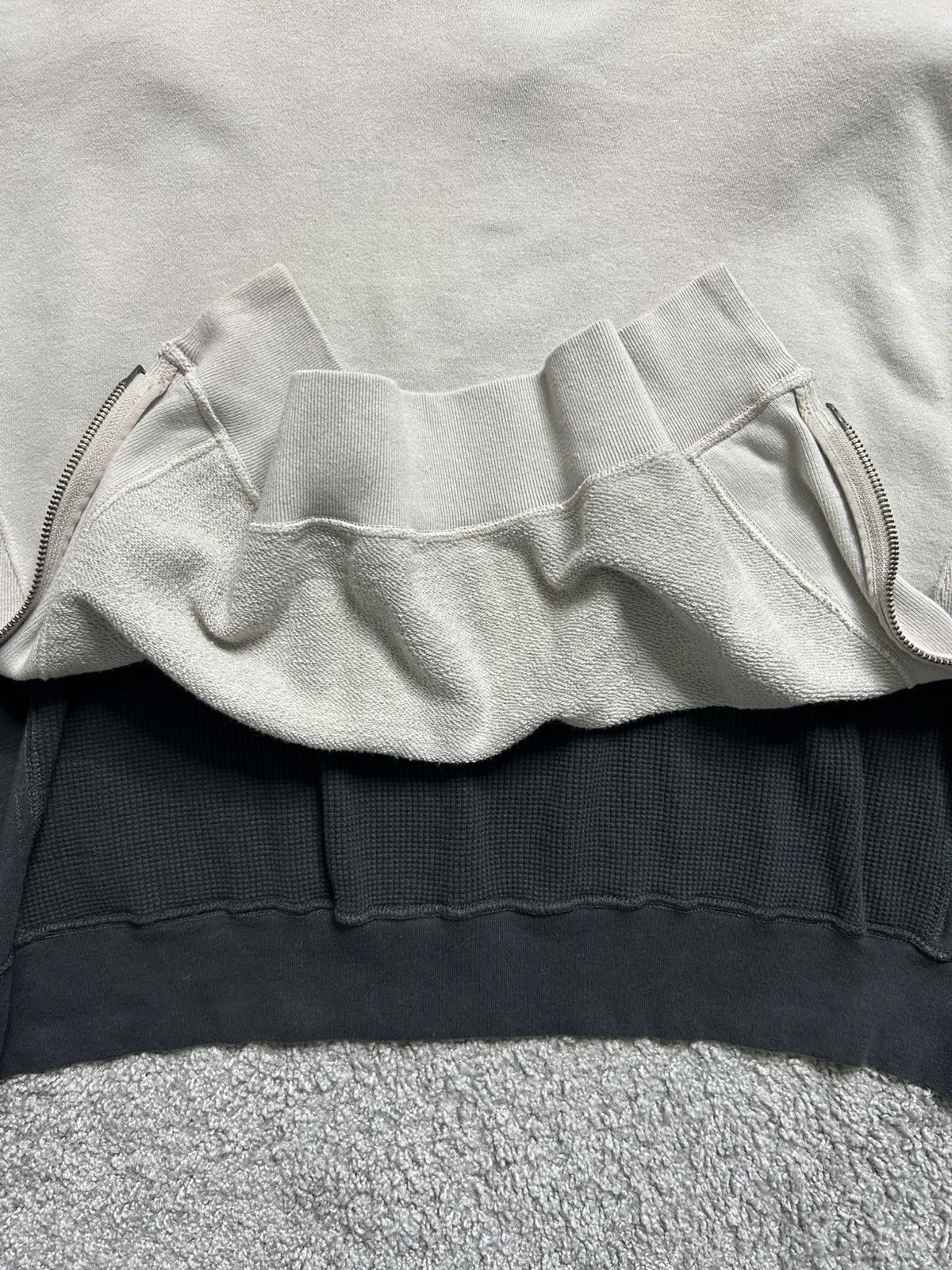 Facetasm × Japanese Brand Facetasm Zippered Two Tone Thermal Crewneck Sweatshirt Japan Size US L / EU 52-54 / 3 - 3 Thumbnail