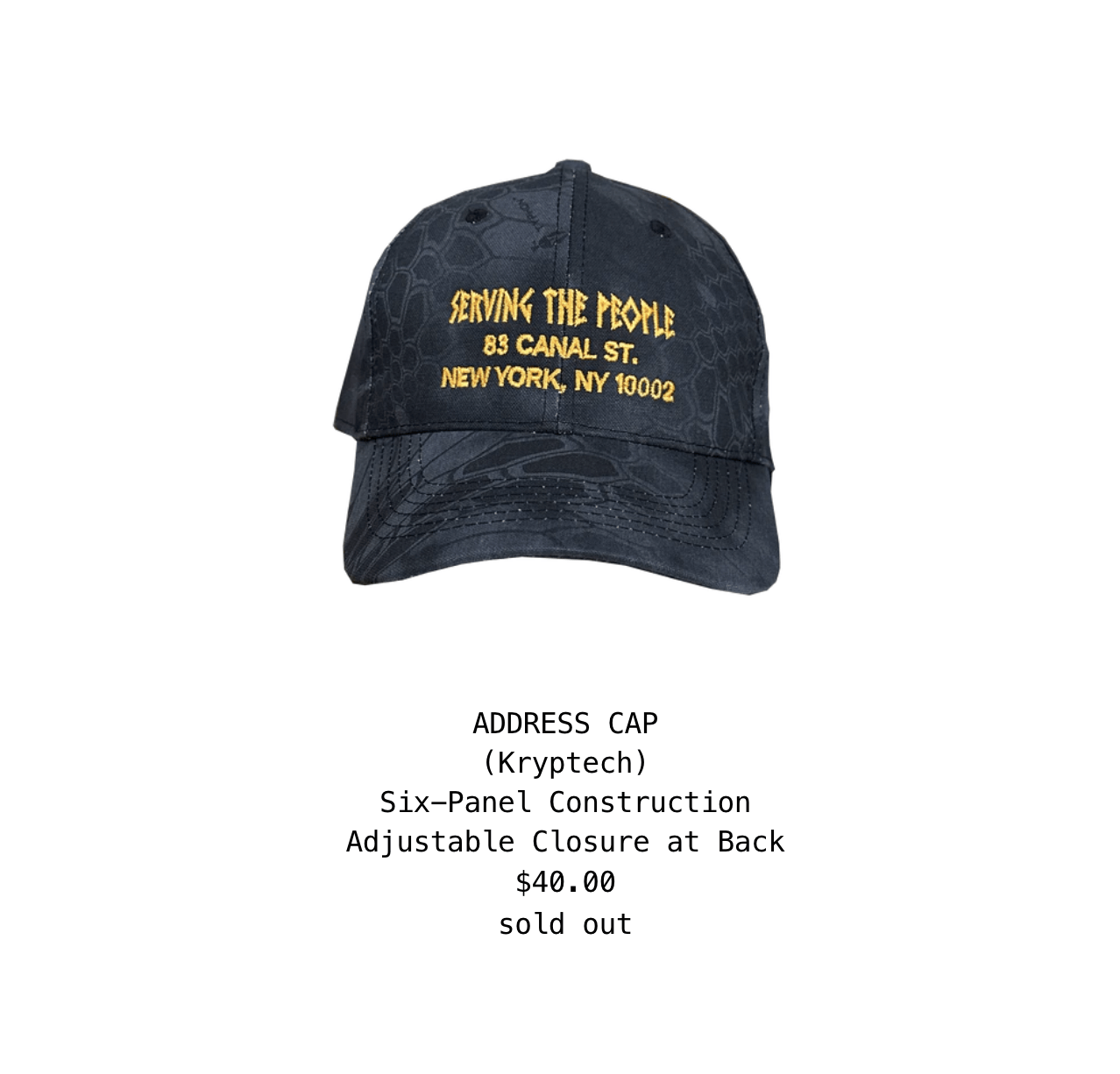 Other × Virgil Abloh Serving The People STP Address cap hat (Kryptech) Size ONE SIZE - 7 Thumbnail