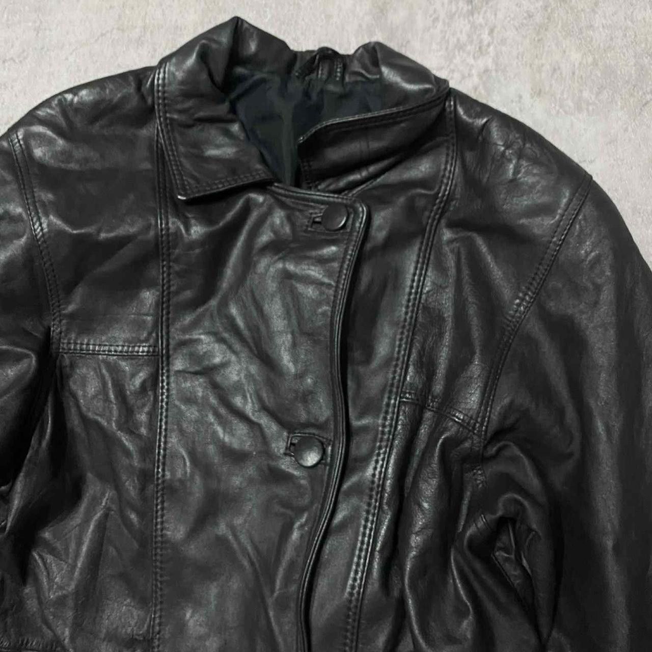 Other Black vintage leather jacket with a boxy fit leather #90s Size US M / EU 48-50 / 2 - 2 Thumbnail