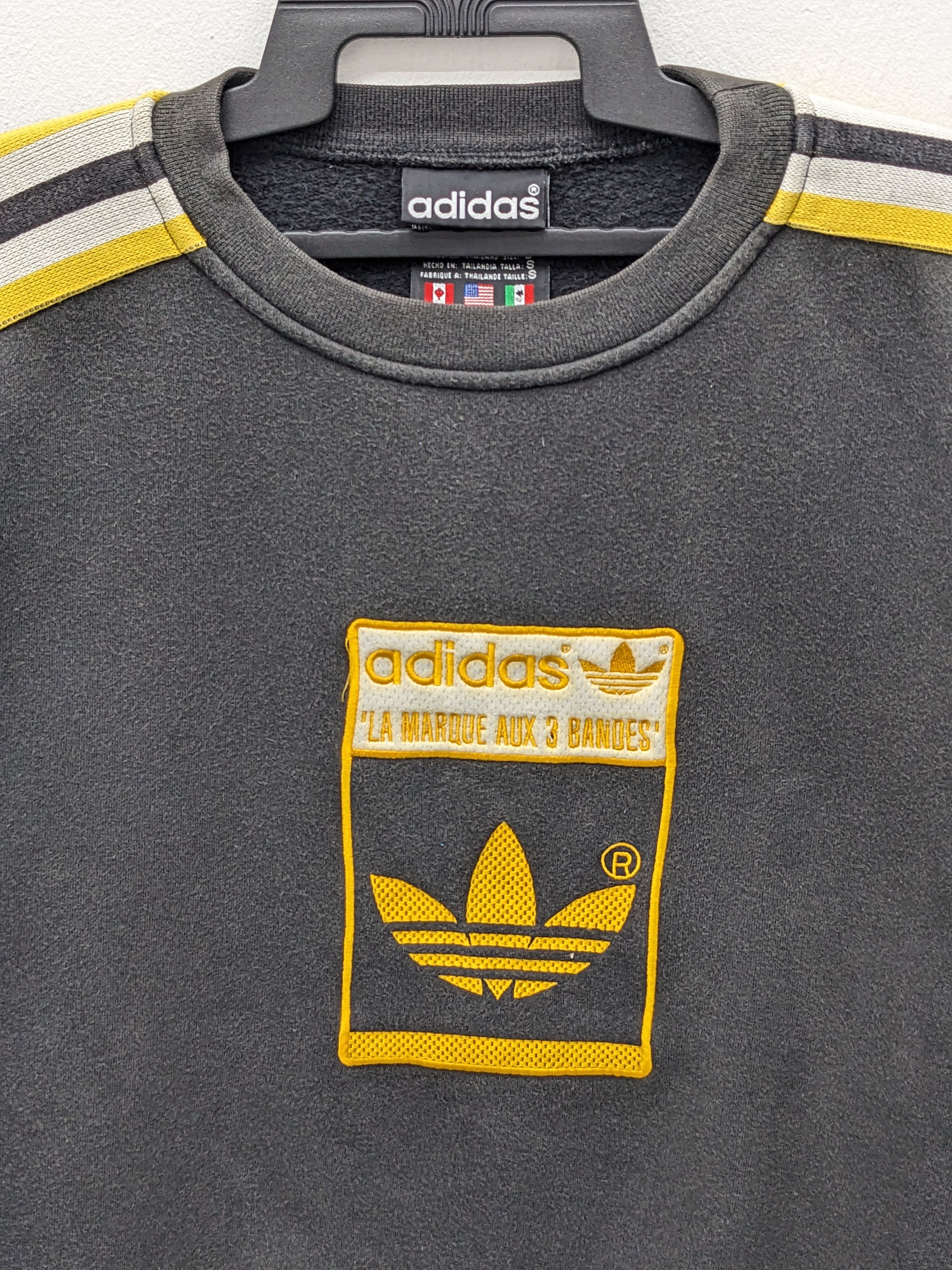 Adidas Vintage 90s Adidas Sweatshirt La Marque Aux 3 Bandes Size US S / EU 44-46 / 1 - 3 Thumbnail