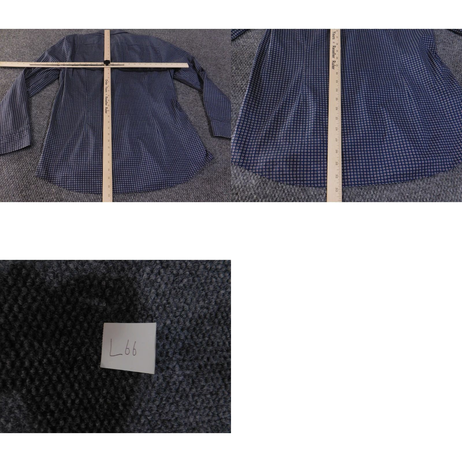 Vintage BOSS Shirt Mens XL Navy Blue Slim Fit Stretch Made in Italy Dress Button Down Size 46R - 9 Thumbnail