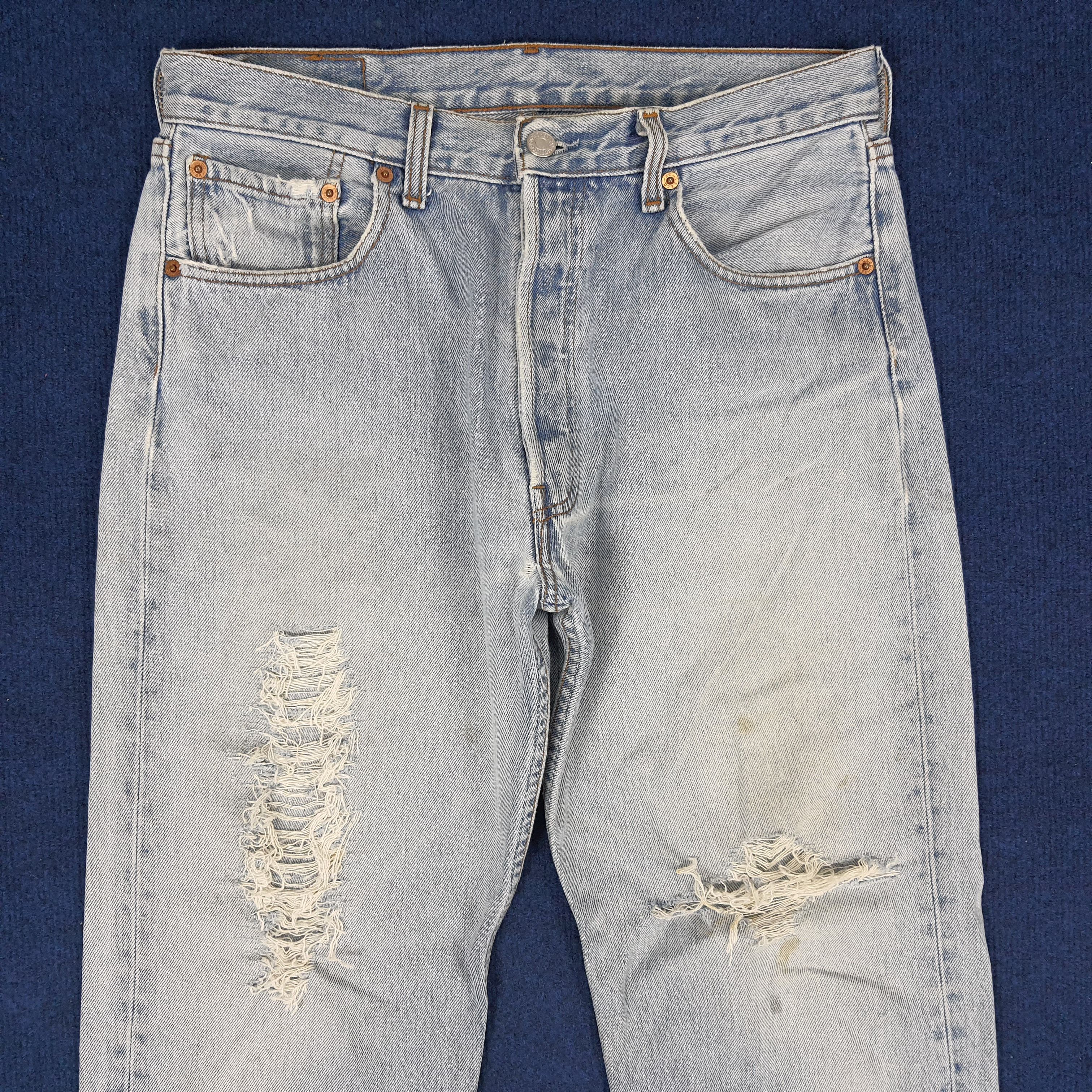 Levi's × Levi's Vintage Clothing × Vintage Vintage Levi's 501 Distressed Style Denim Jeans Size US 30 / EU 46 - 2 Thumbnail
