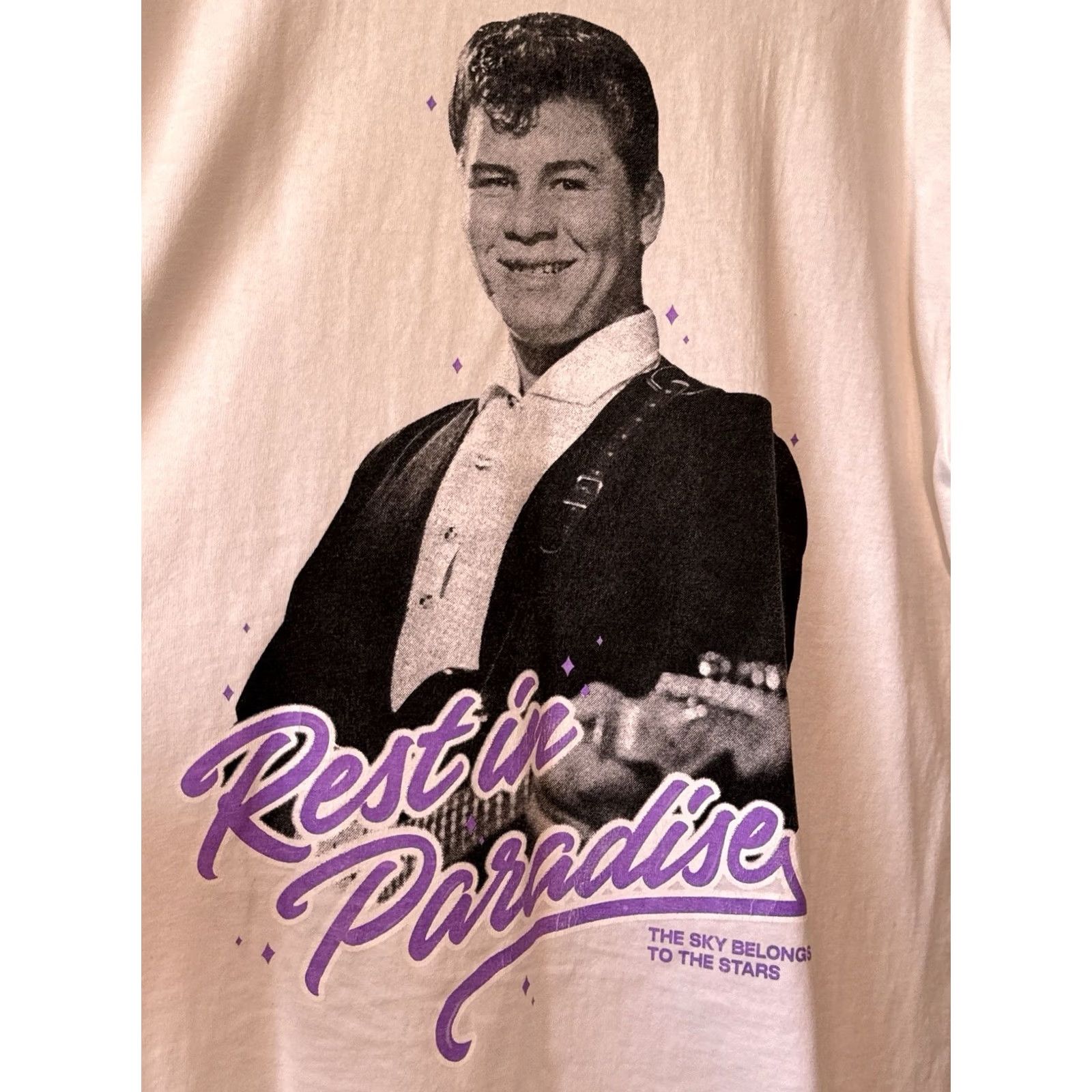Vintage Lavender Ritchie Valens Graphic Tee Shirt Rock N Roll Memorial White M Mens Size US M / EU 48-50 / 2 - 5 Thumbnail