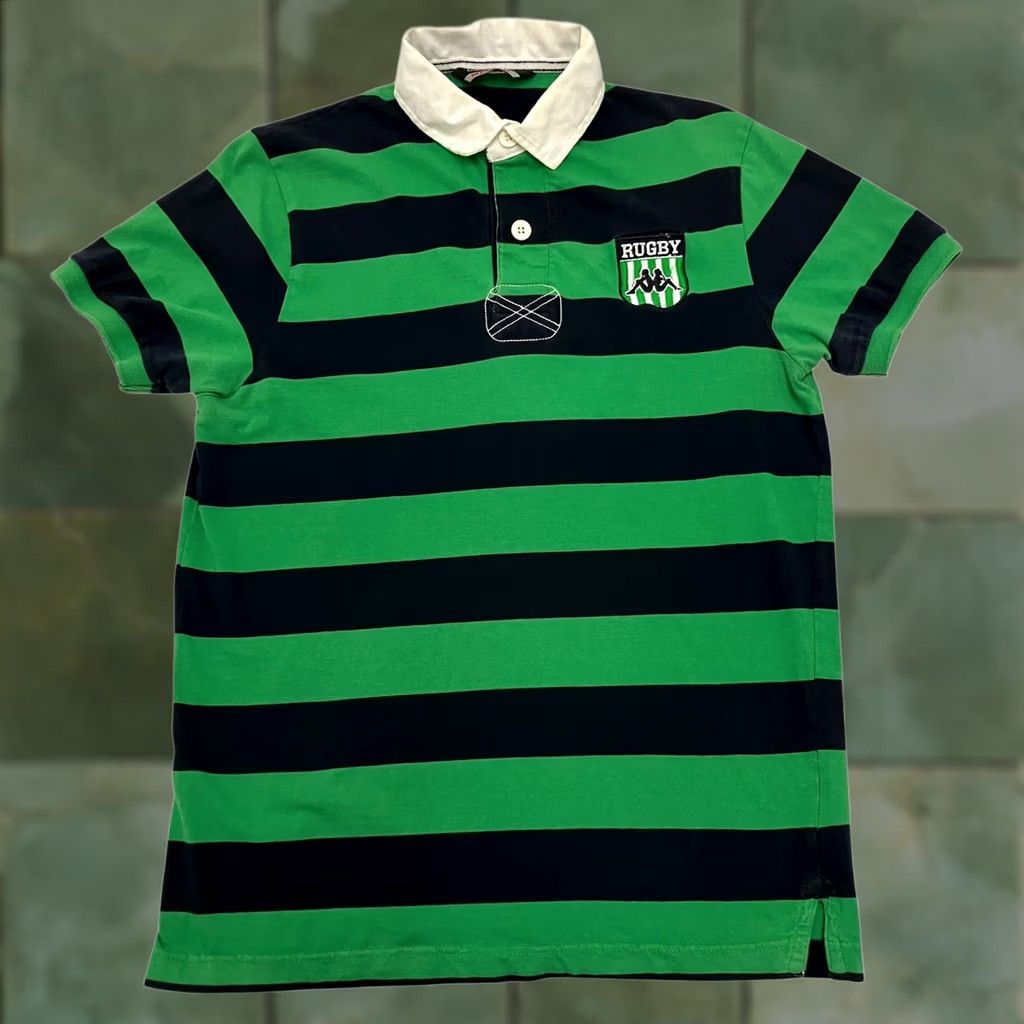 Kappa Kappa Rugby Polo Shirt Mens Medium Green Black Striped Team Athletic 67 Size US M / EU 48-50 / 2 - 1 Thumbnail
