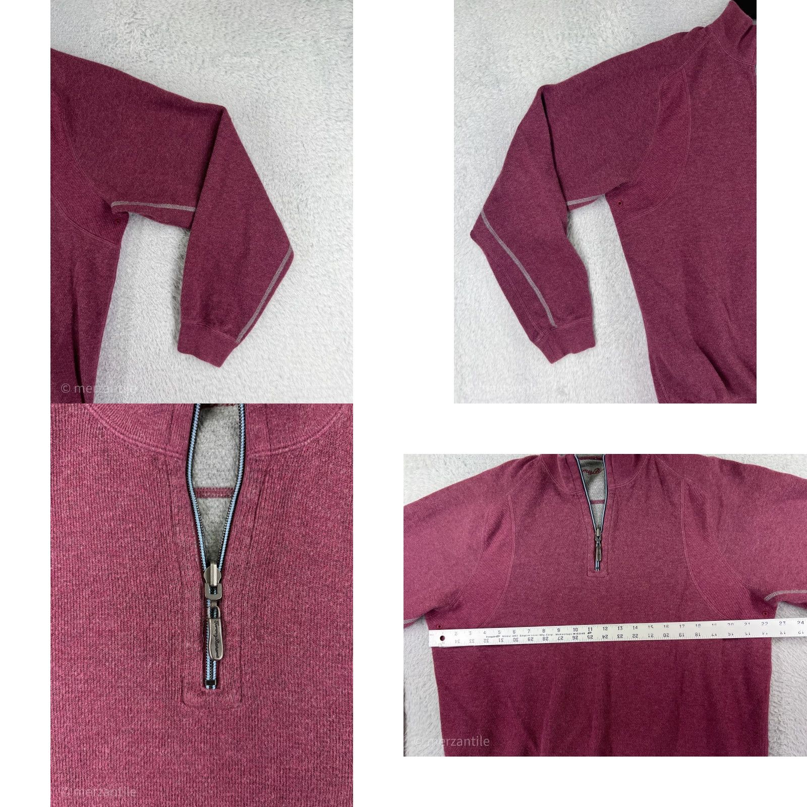 Tommy Bahama Tommy Bahama Mens Sweater Knit 1/4 Zip Mock Neck Long Sleeve Red Golf Casual Size US L / EU 52-54 / 3 - 8 Thumbnail