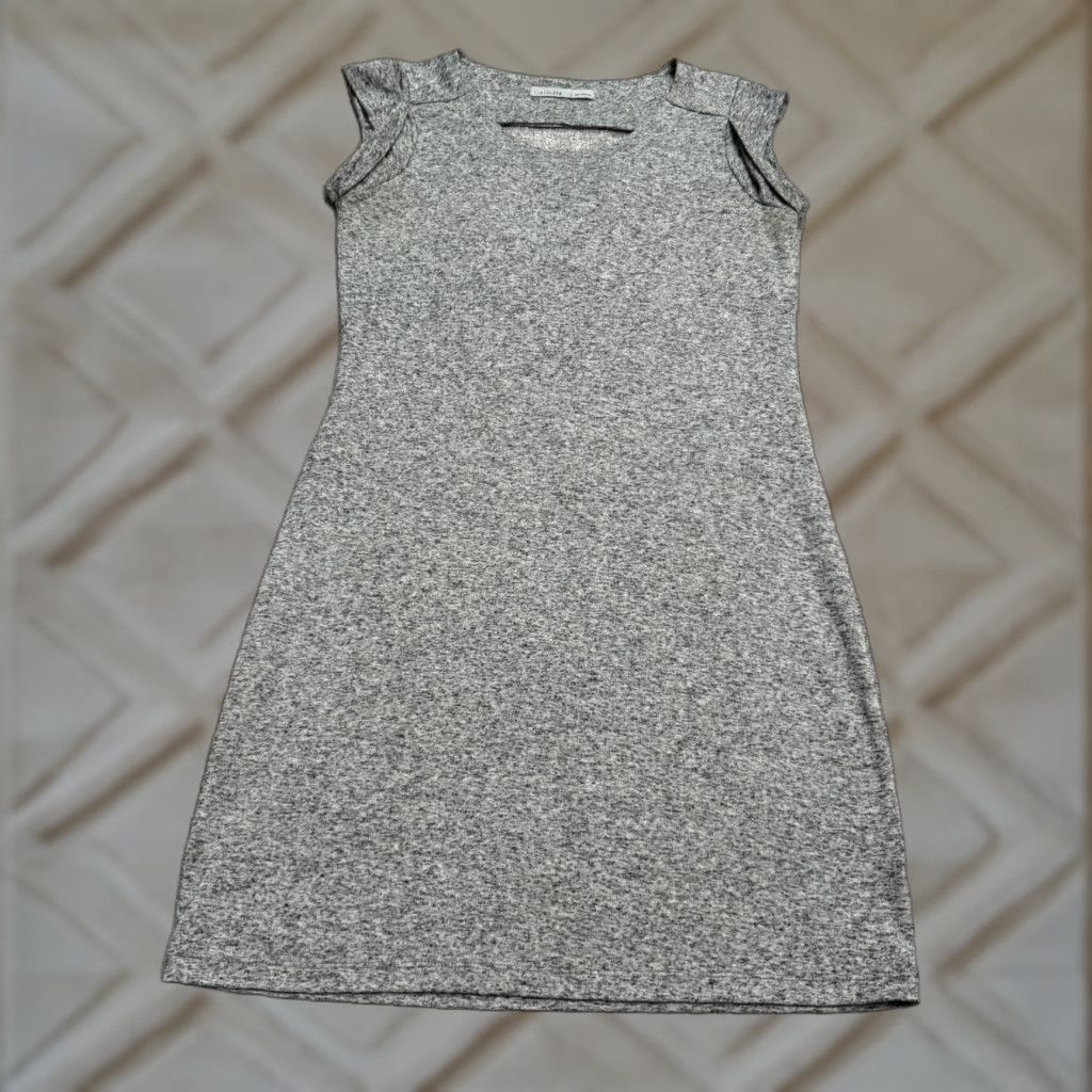 Athleta Athleta Dress Womens Small Gray Mini Sleeveless Casual Linen Spandex Polyester Knit Cut Out Back Round Neck Vintage No (note: adjust) Size S / US 4 / IT 40 - 1 Thumbnail