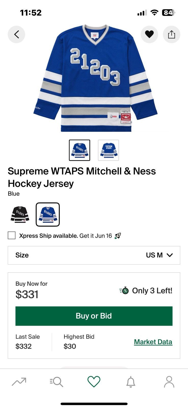 Mitchell & Ness × Supreme Supreme WTAPS Mitchell & Ness Hockey Jersey Size US M / EU 48-50 / 2 - 6 Thumbnail