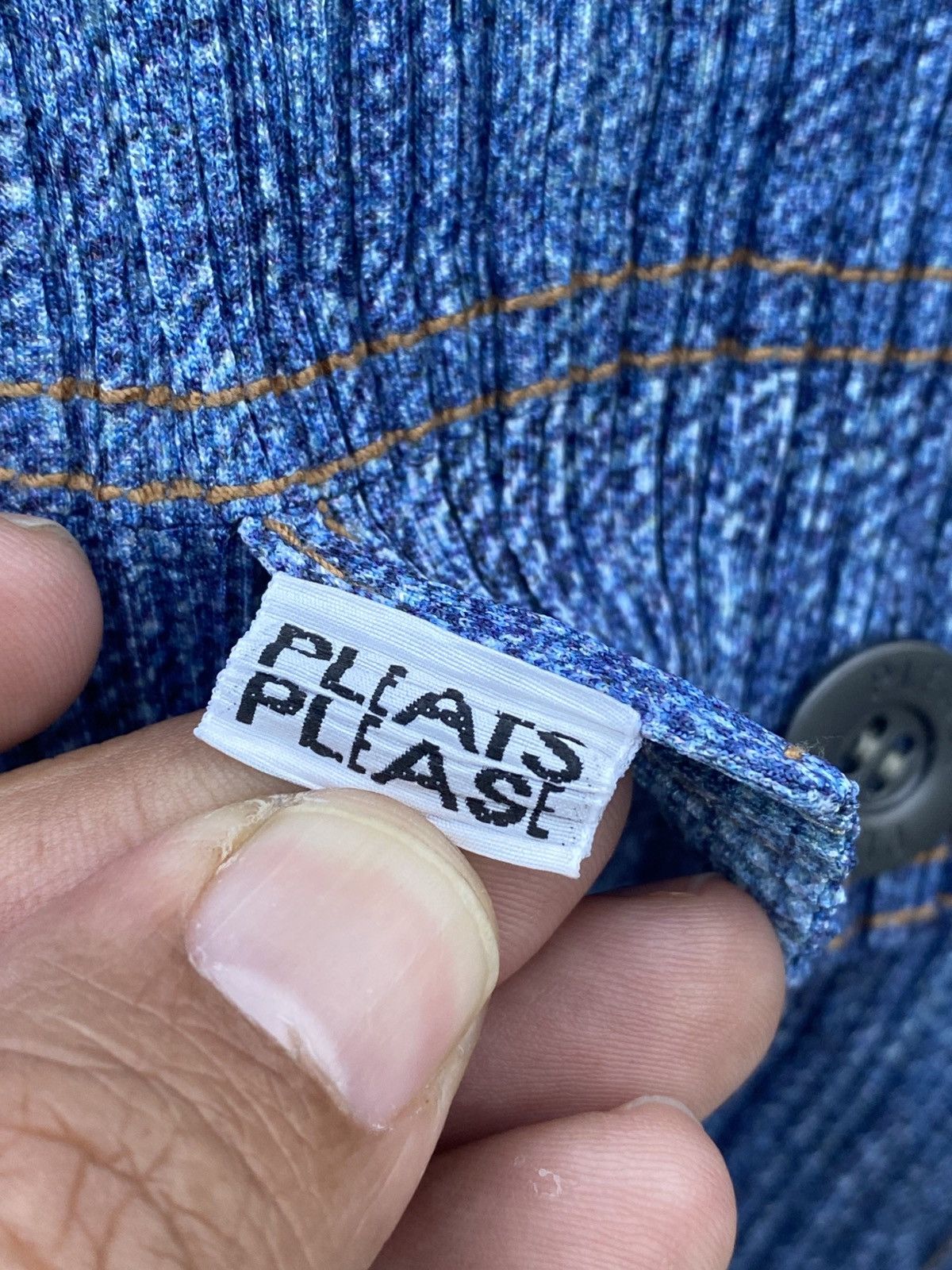 Pleats Please Issey Miyake PLEATS PLEASE Denim Transfer Printed Hem Cutting Jacket Size M / US 6-8 / IT 42-44 - 9 Thumbnail