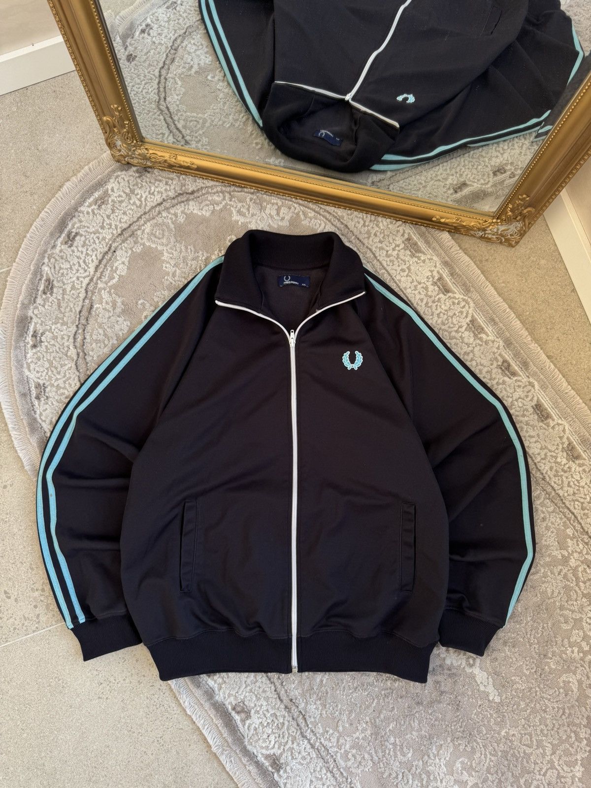 Fred Perry × Stussy fred perry x stussy tape track jacket rare zip