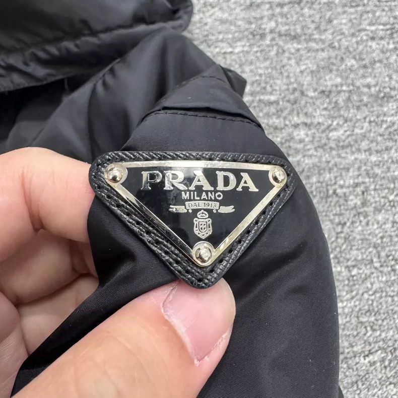 Prada Prada Black windbreaker with metal triangle label jacket 2 Size US XXS / EU 40 - 3 Thumbnail