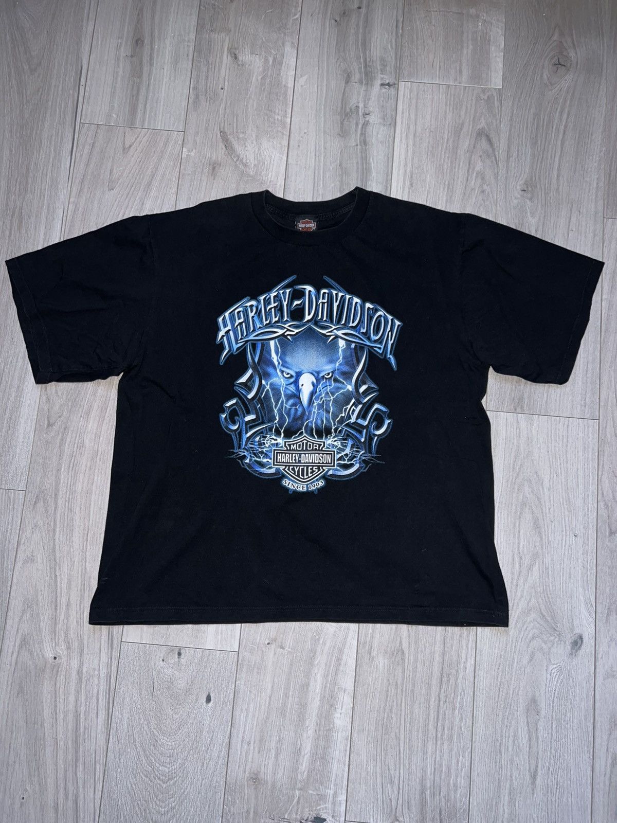 Harley Davidson Vintage Harley Davidson Lightning Eagle Graphic Tee Size US XXL / EU 58 / 5 - 1 Thumbnail