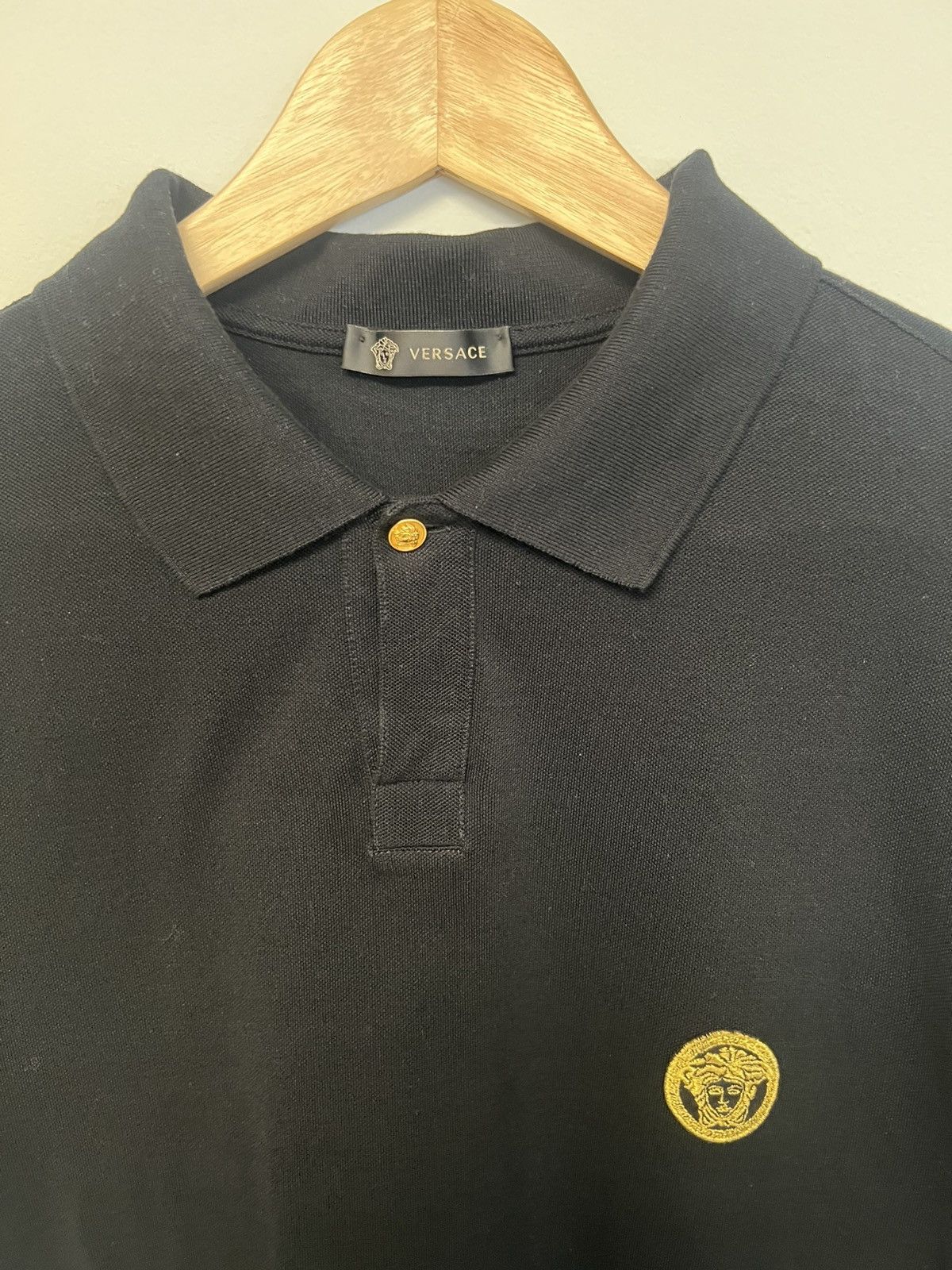 Versace Versace Golden Medusa Black pique polo shirt Size US XL / EU 56 / 4 - 6 Thumbnail