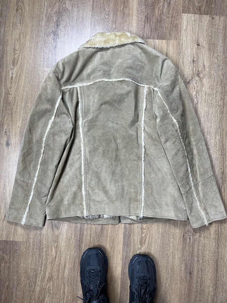 Genuine Leather ➕ vintage 90s genuine leather Sherpa zip jacket Size US L / EU 52-54 / 3 - 2 Thumbnail