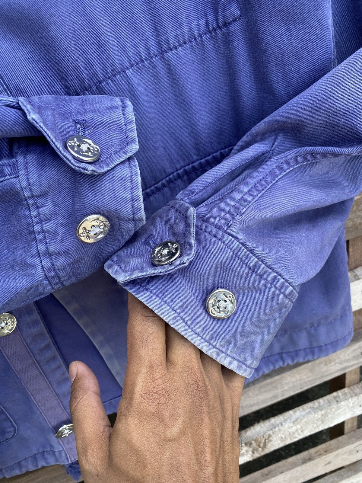 Vintage Vintage Sunfaded Coen Navy Button Jacket Size US L / EU 52-54 / 3 - 8 Thumbnail