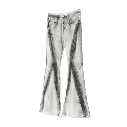 image of Vintage Streetwear Dirty Gradient Baggy White Jeans, Men's (Size 32)