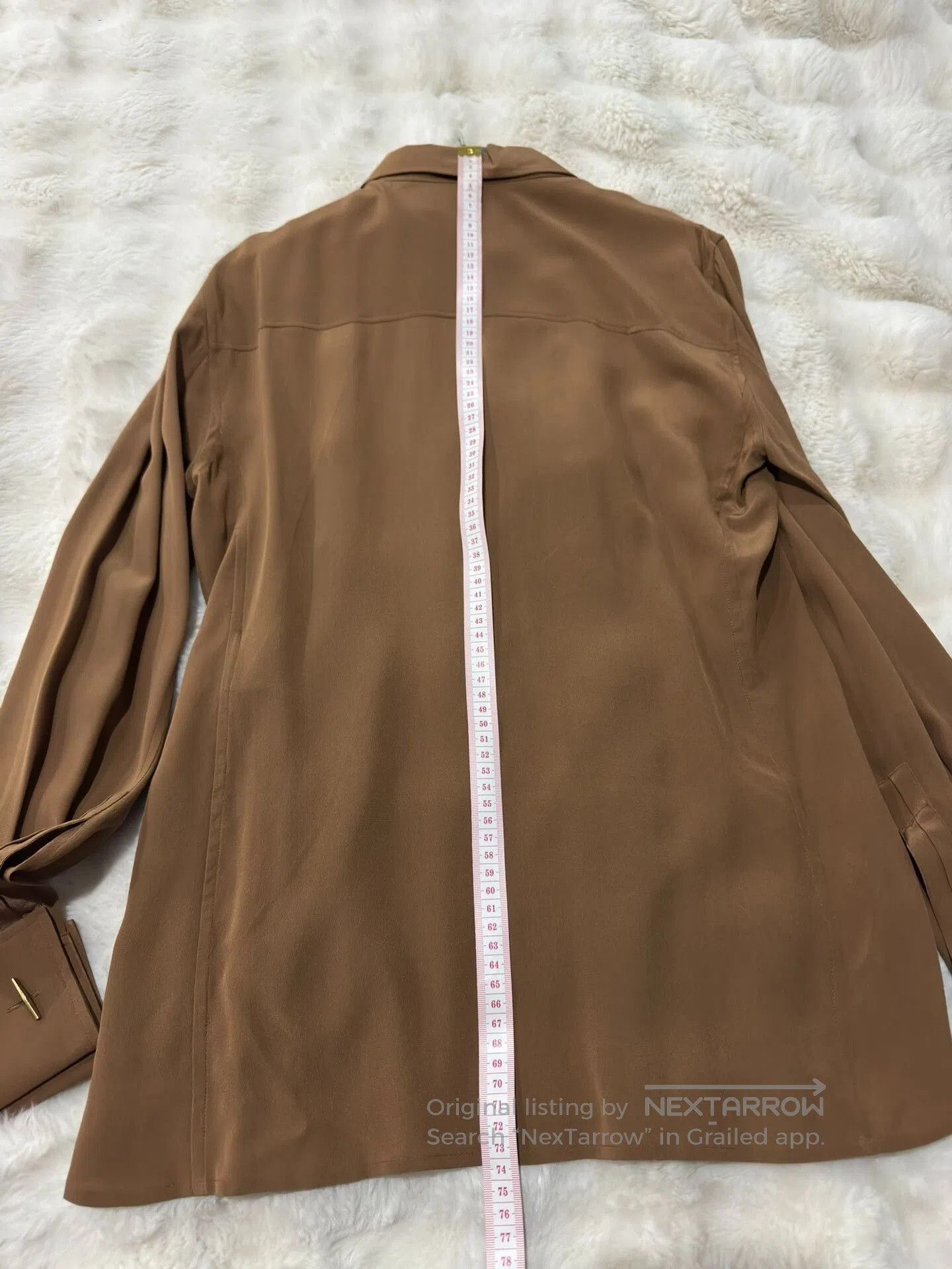Yves Saint Laurent Saint Laurent Caramel Silk Men's Shirt. Size US M / EU 48-50 / 2 - 9 Thumbnail